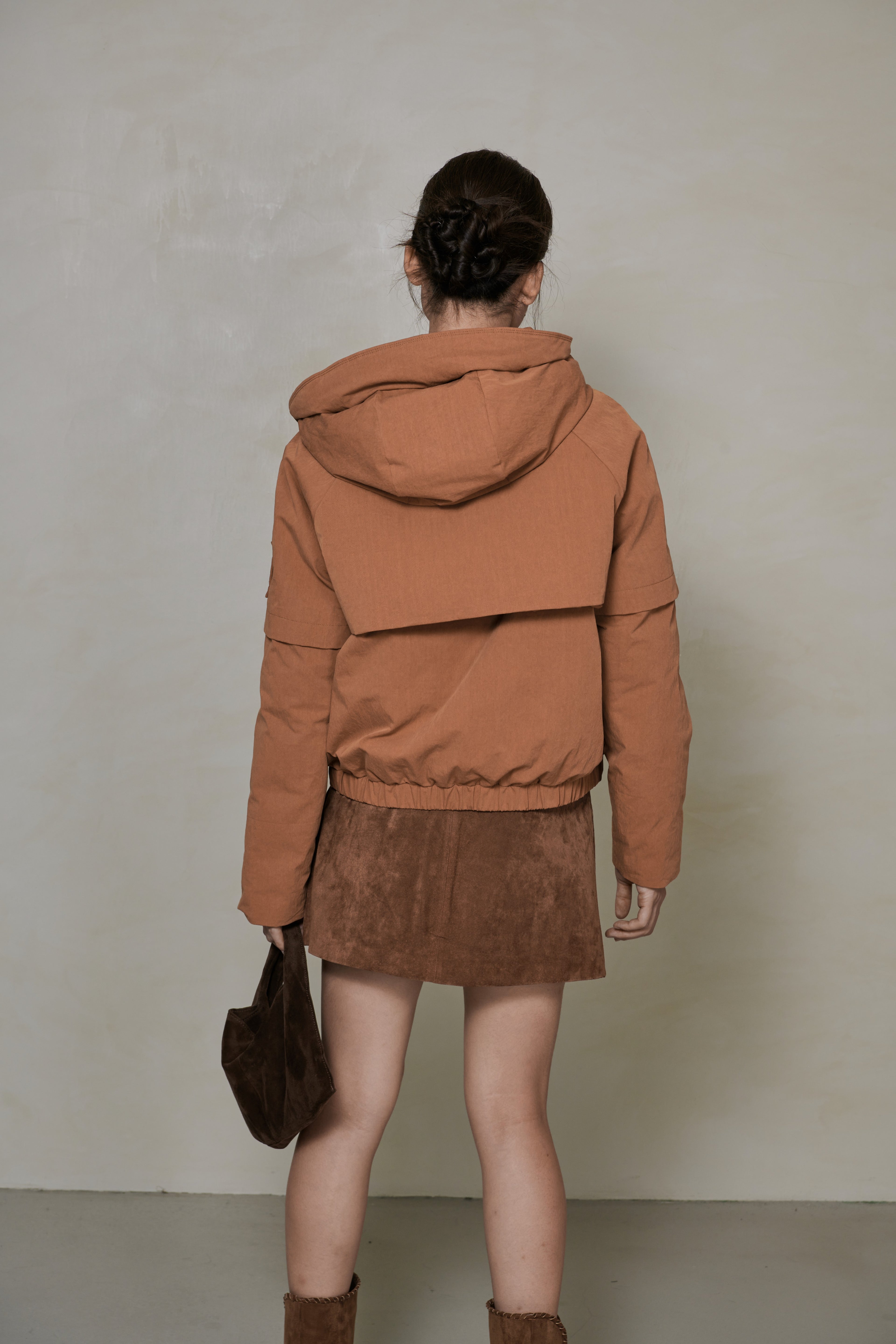 018 SHORT CONVERTIBLE DOWN JACKET - TERRA