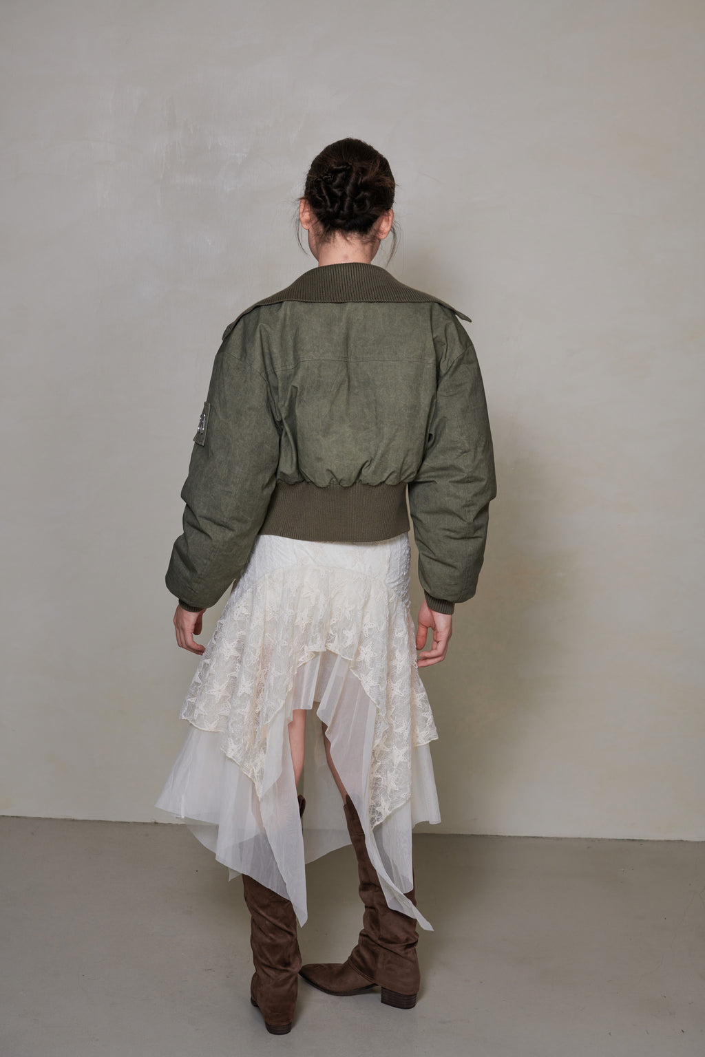 030 SHORT DOWN JACKET - DRAB