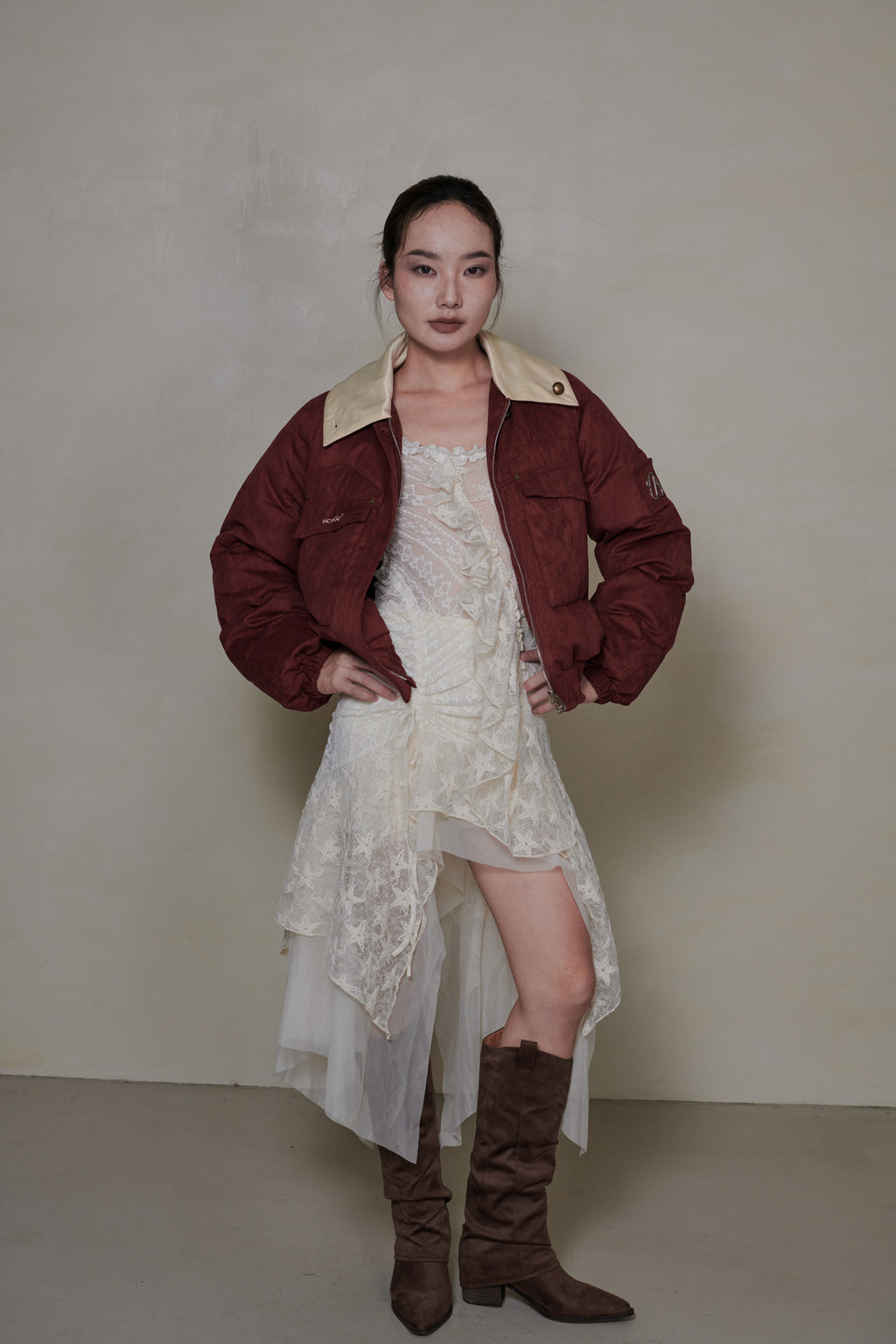 033 SHORT DOWN JACKET - BORDEAUX