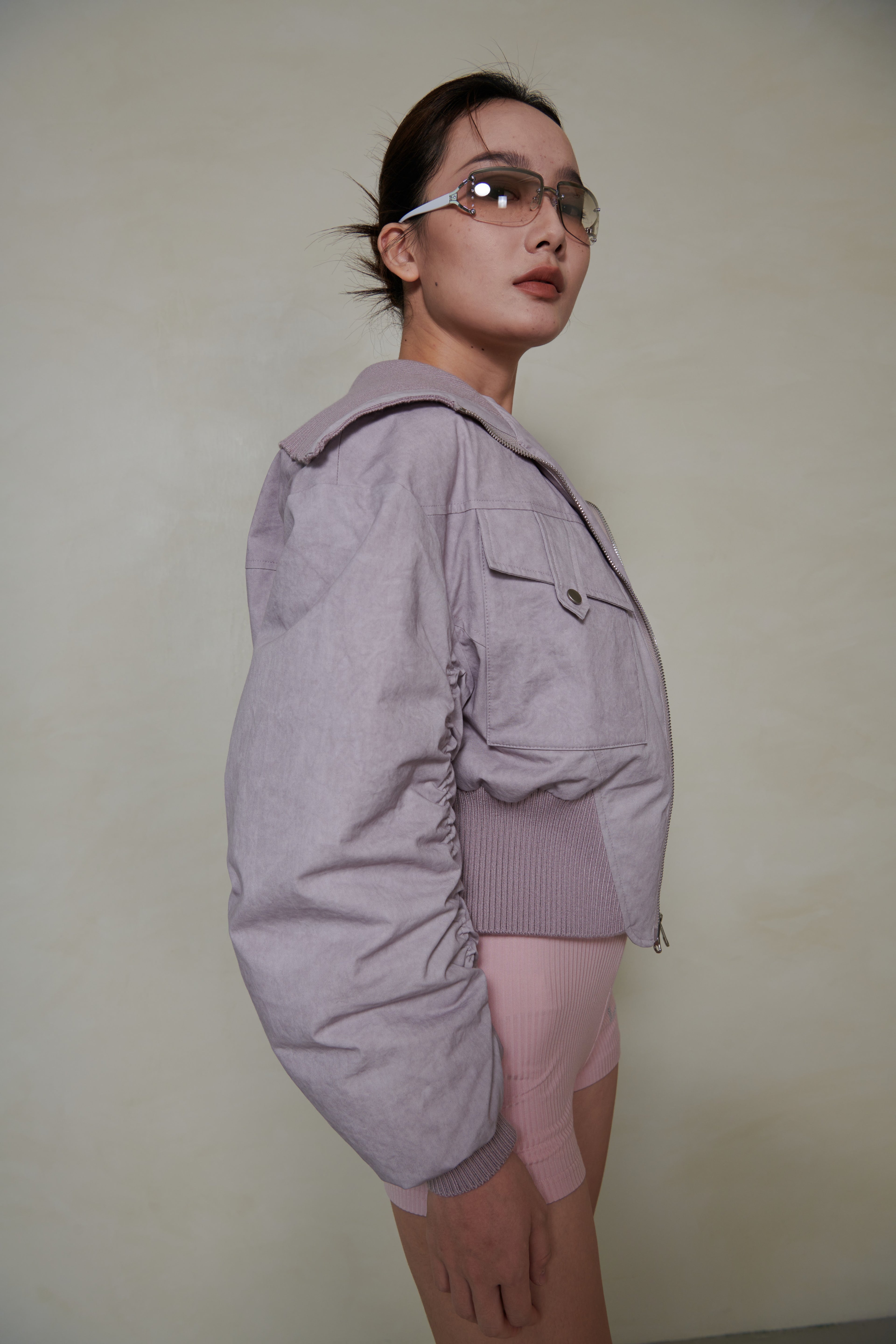 030 SHORT DOWN JACKET - MAUVE