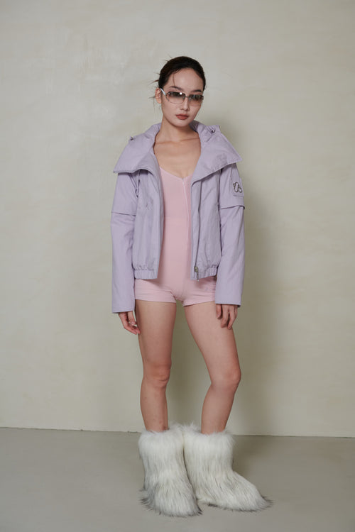 018 SHORT CONVERTIBLE DOWN JACKET - MAUVE