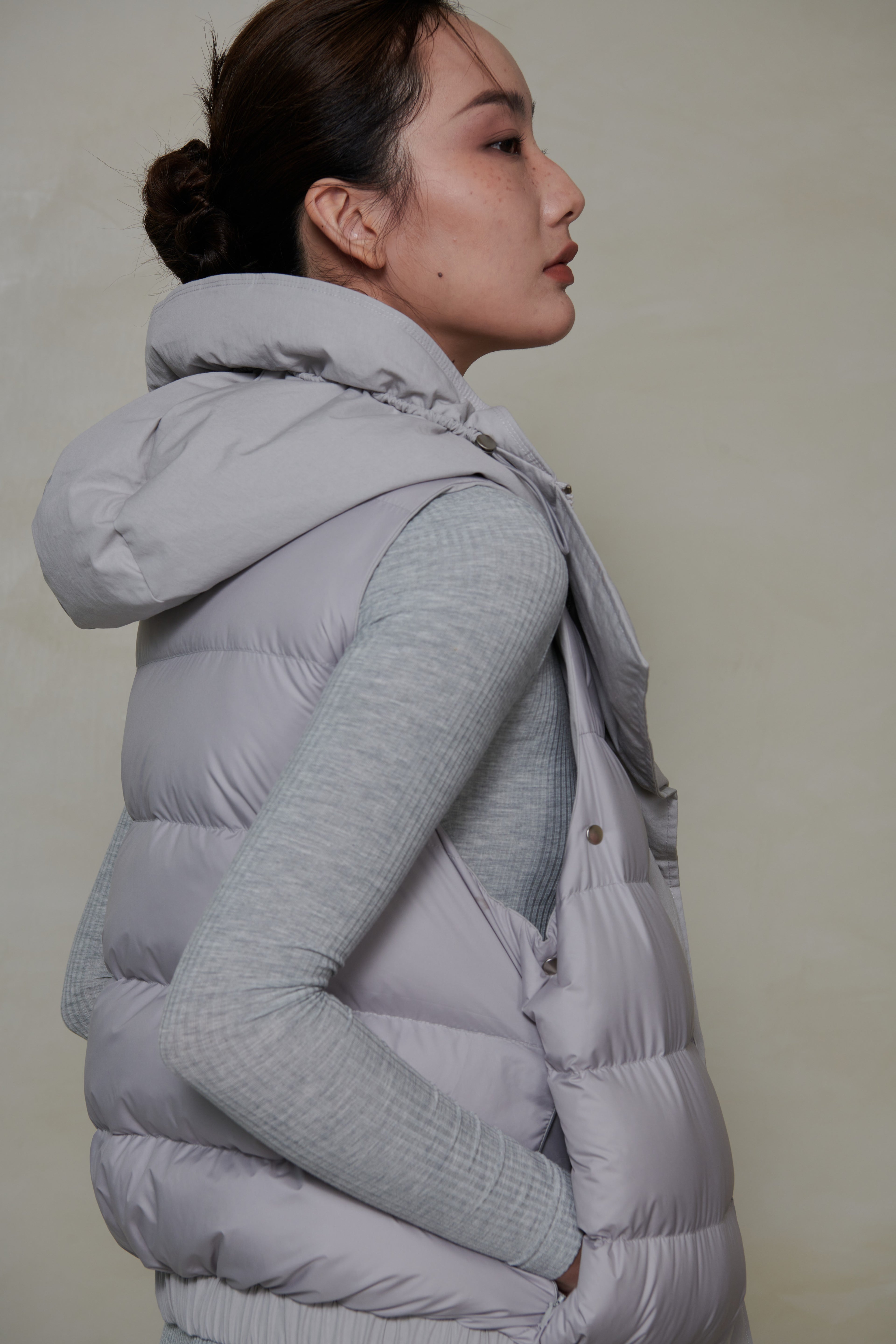 018 SHORT CONVERTIBLE DOWN JACKET - ALLOY