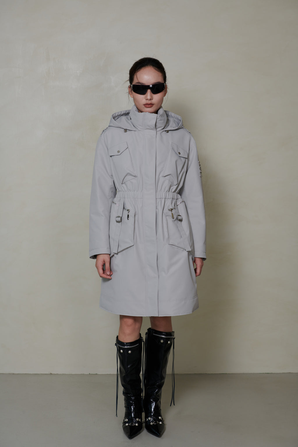 047 LONG DOWN COAT - FOG