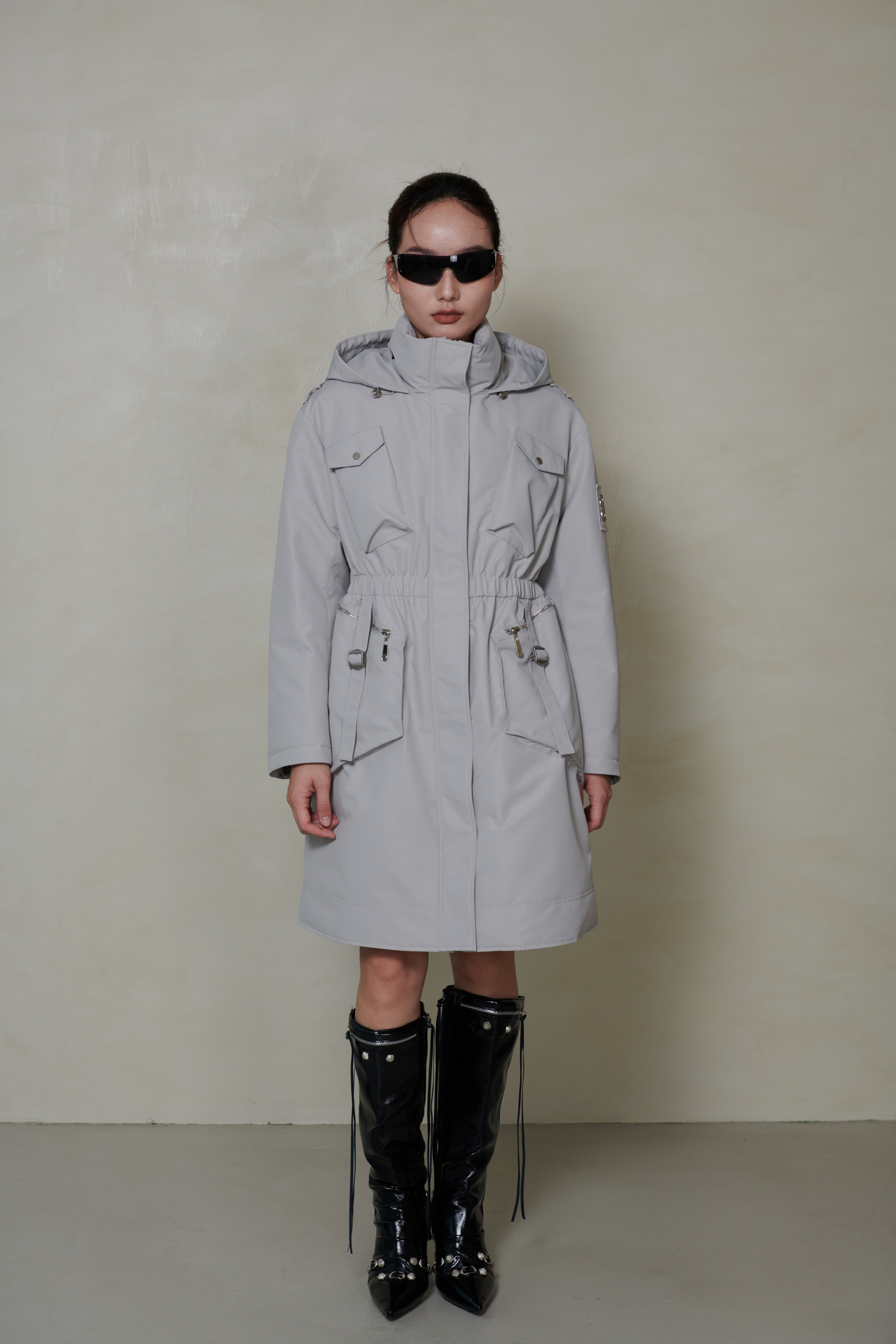 047 LONG DOWN COAT - FOG