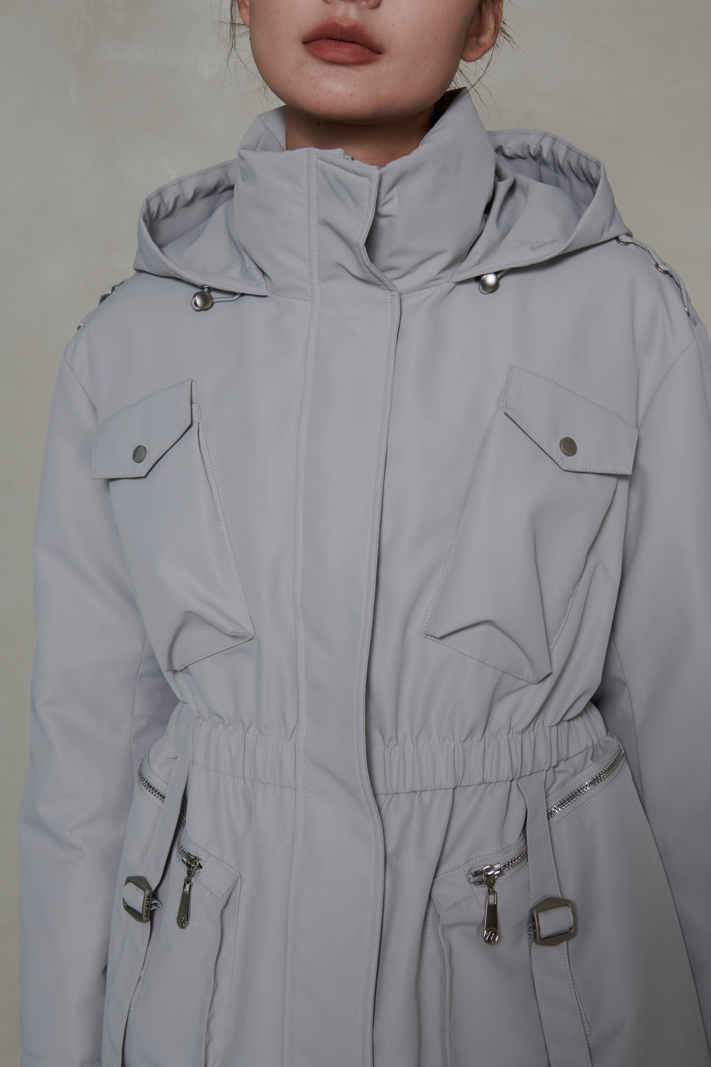 047 LONG DOWN COAT - FOG