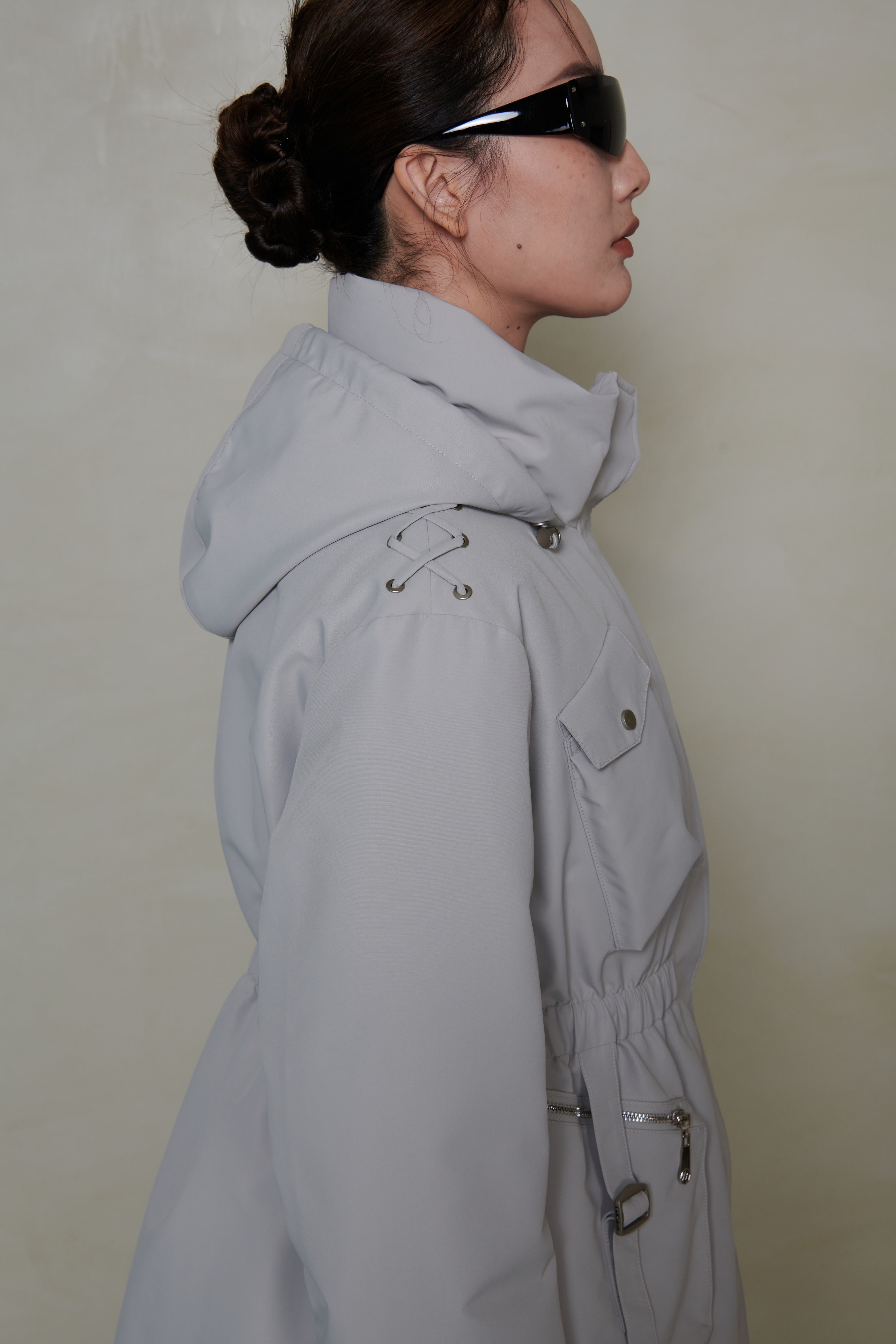 047 LONG DOWN COAT - FOG