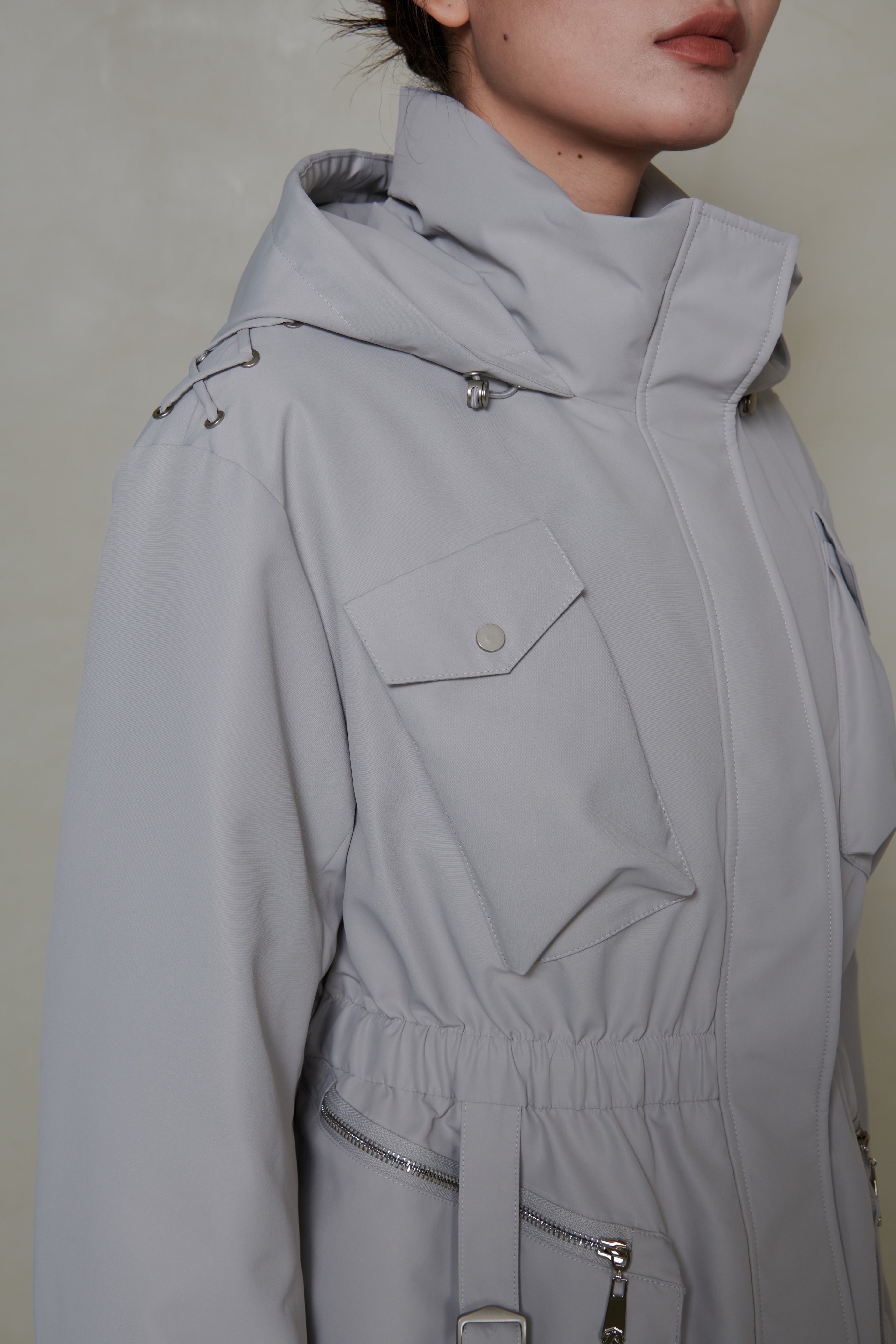 047 LONG DOWN COAT - FOG