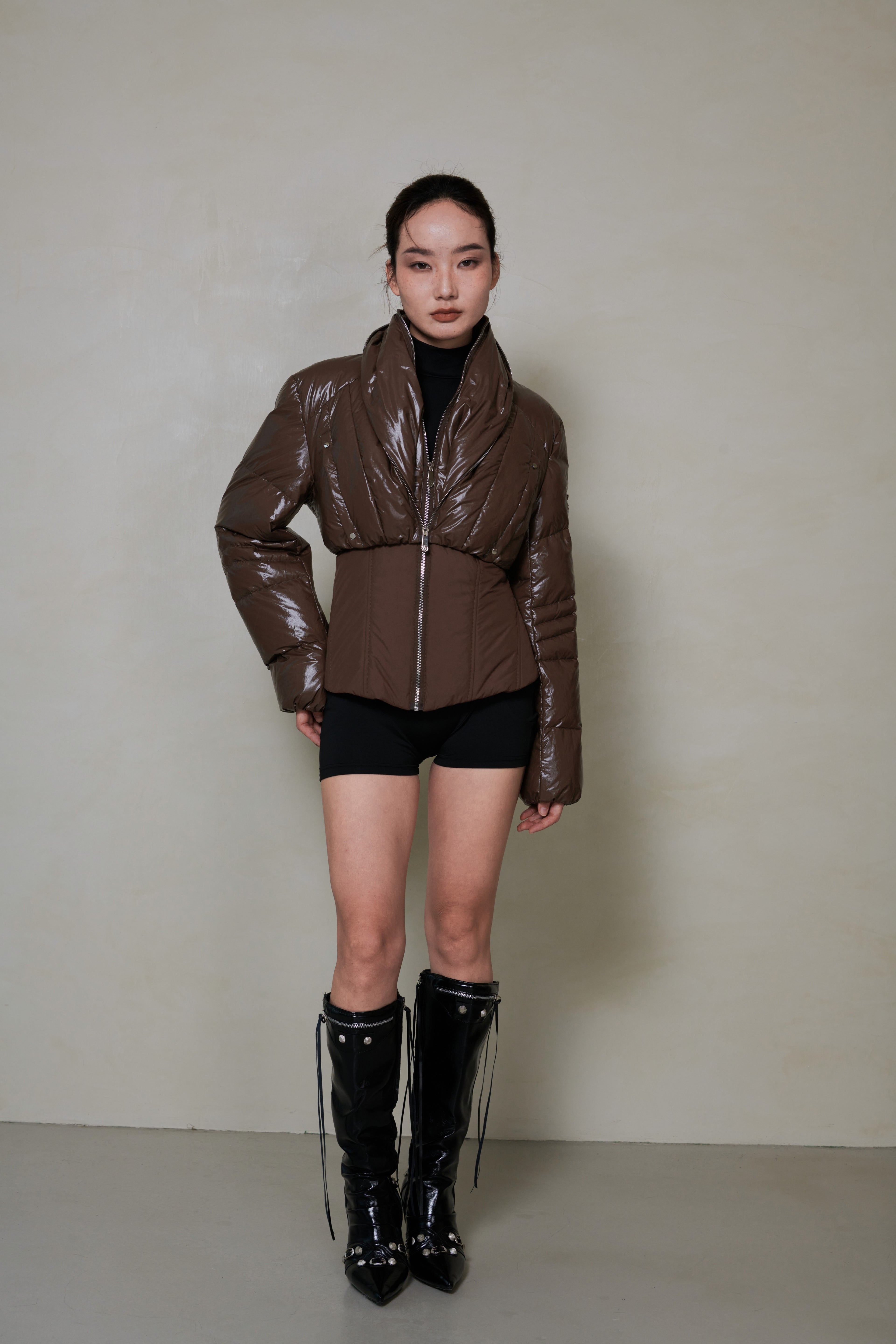 020 SHORT DOWN JACKET - ESPRESSO