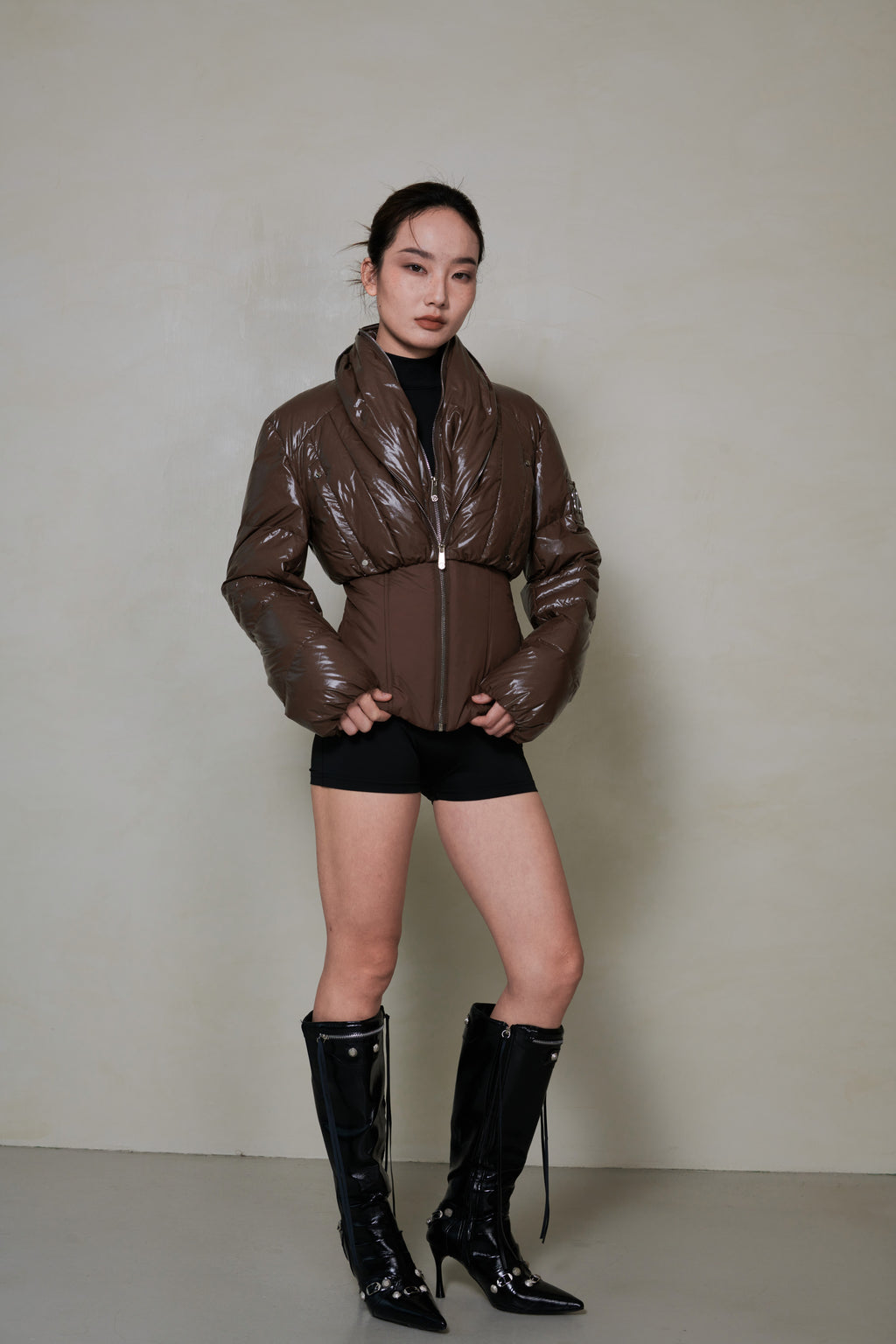 020 SHORT DOWN JACKET - ESPRESSO