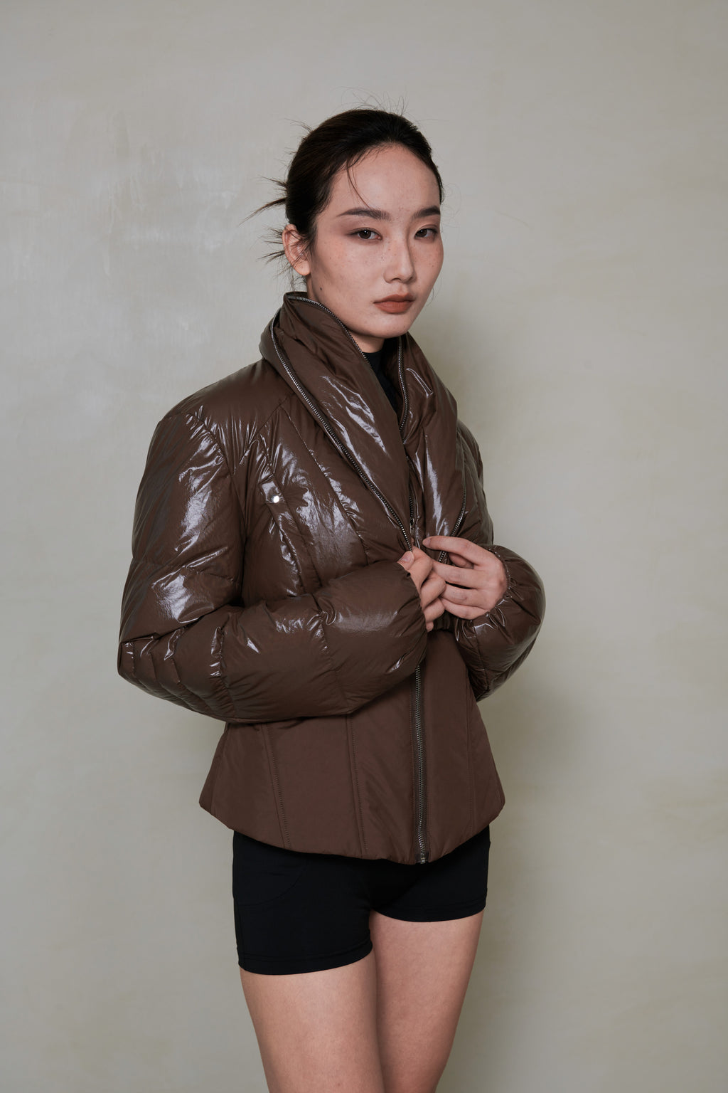 020 SHORT DOWN JACKET - ESPRESSO