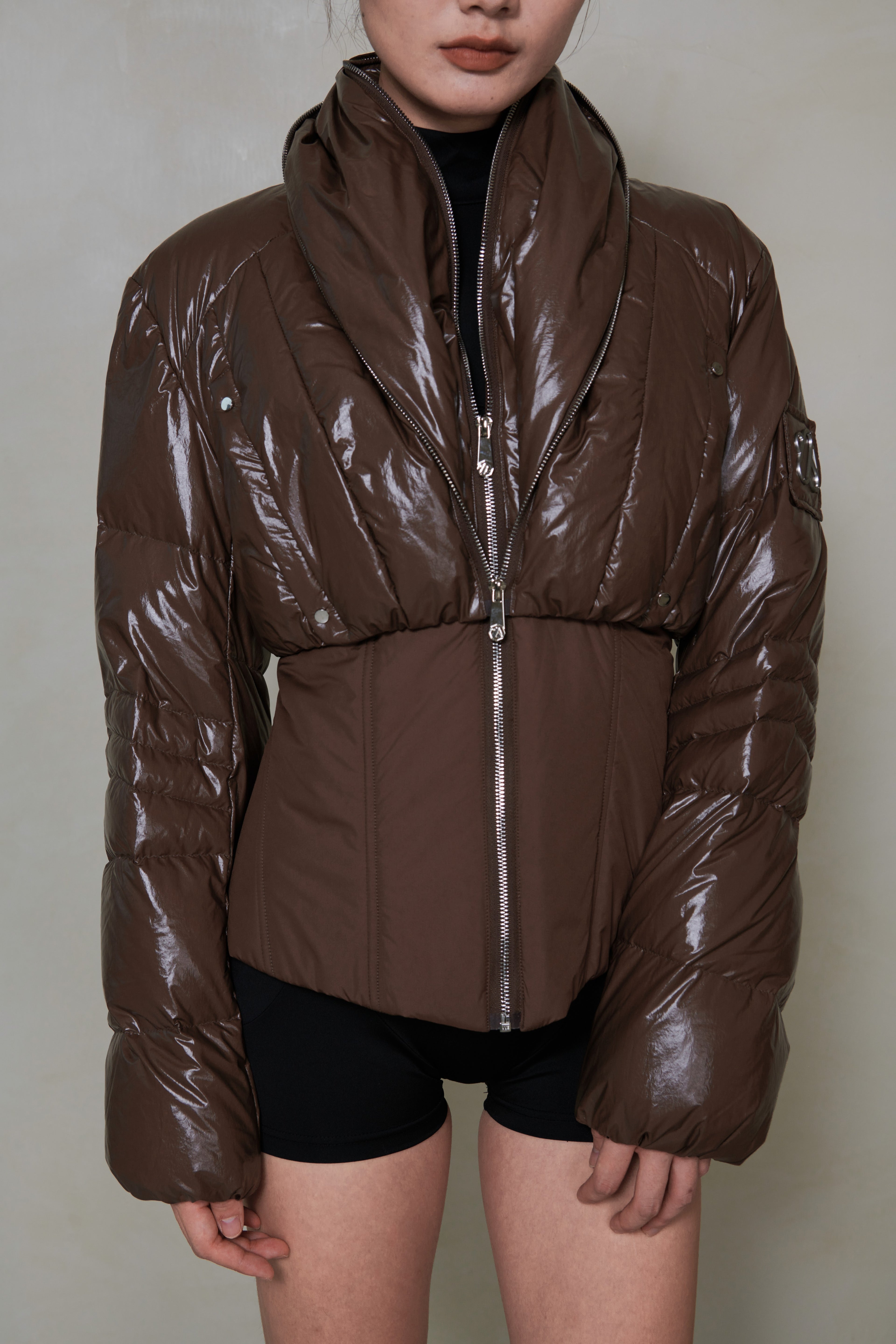 020 SHORT DOWN JACKET - ESPRESSO