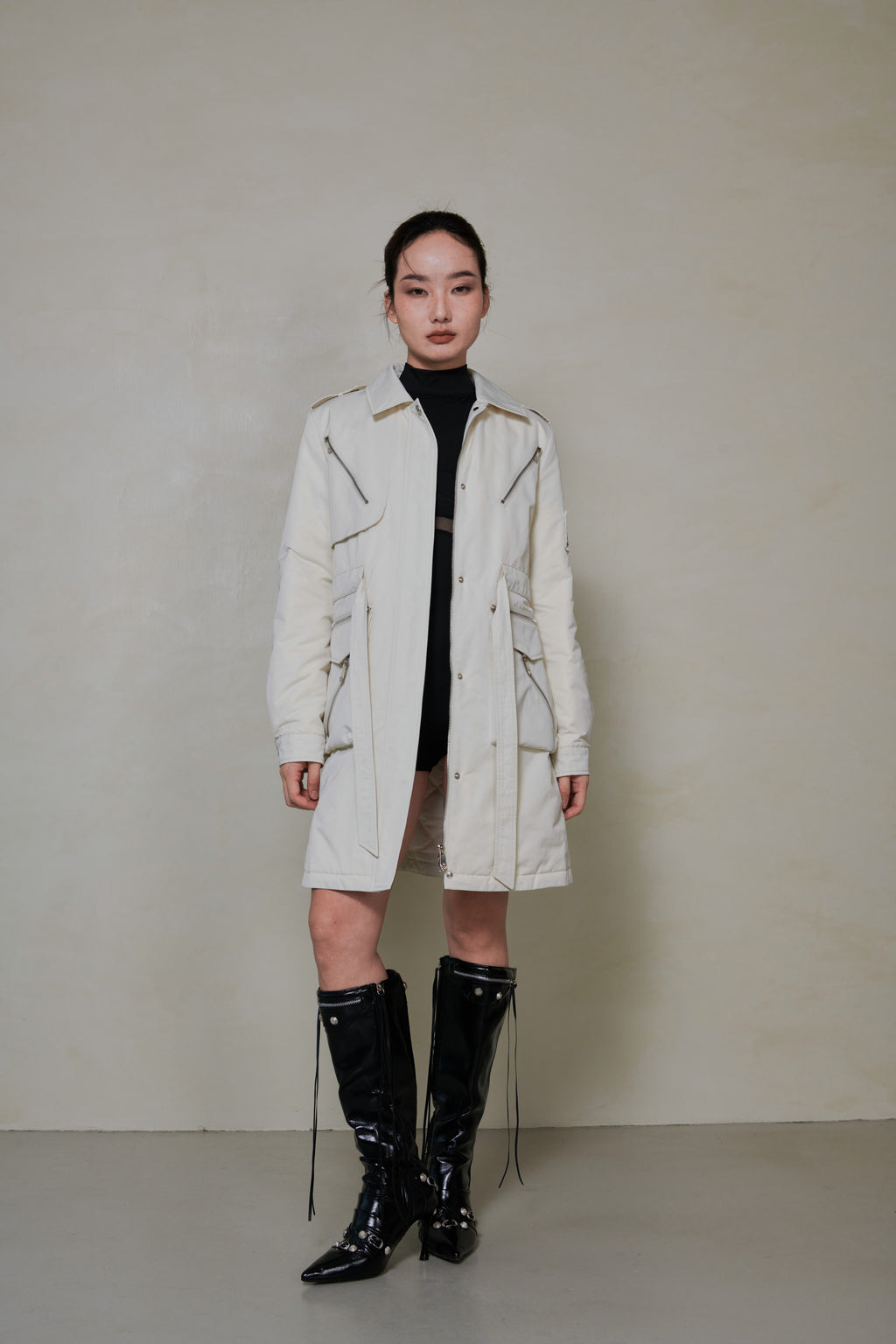 039 LONG DOWN COAT - IVORY