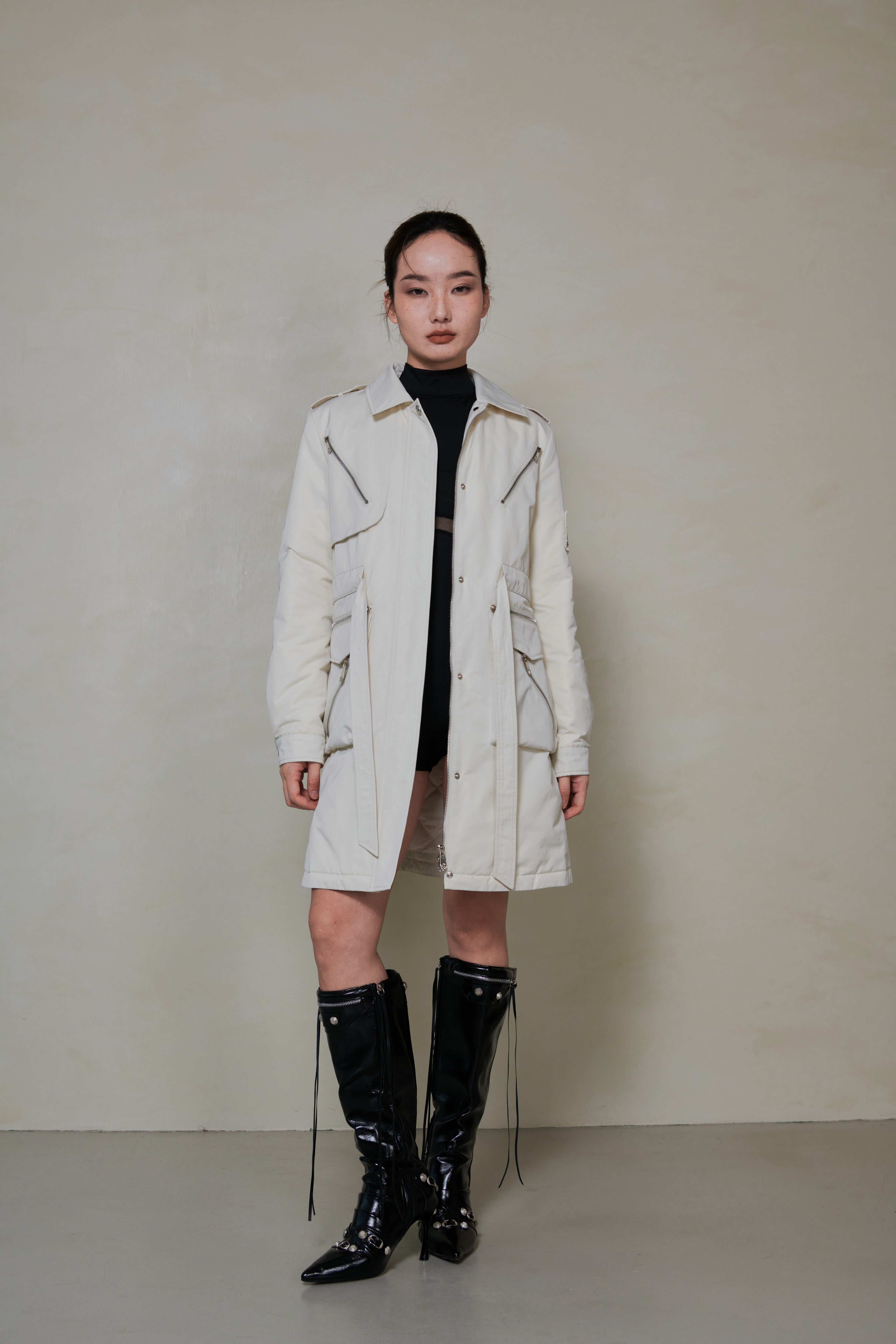 039 LONG DOWN COAT - IVORY