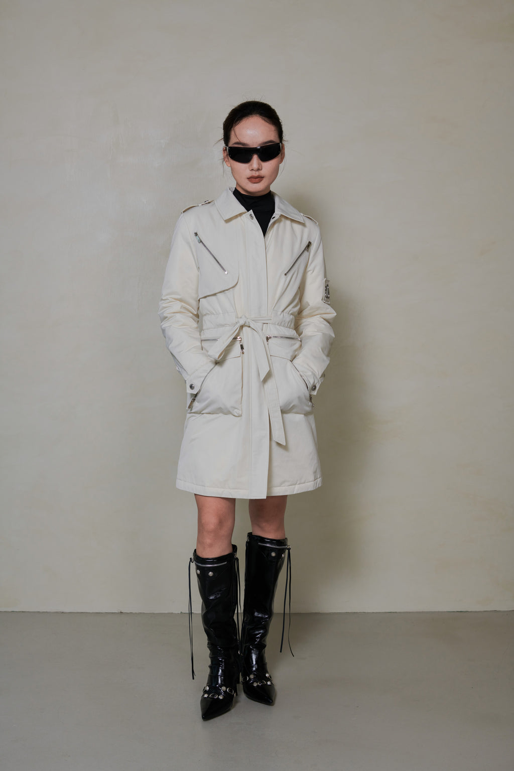 039 LONG DOWN COAT - IVORY