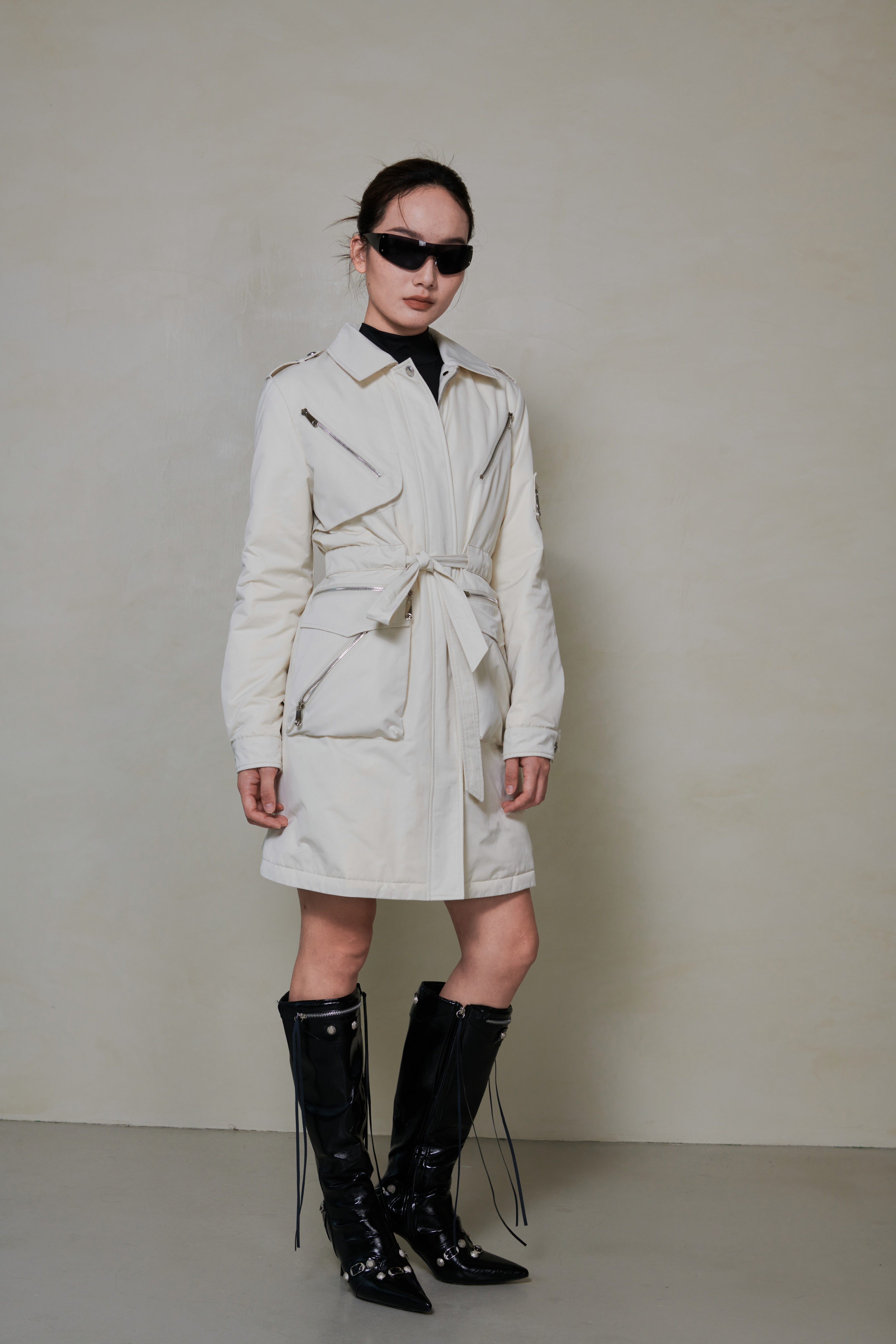 039 LONG DOWN COAT - IVORY