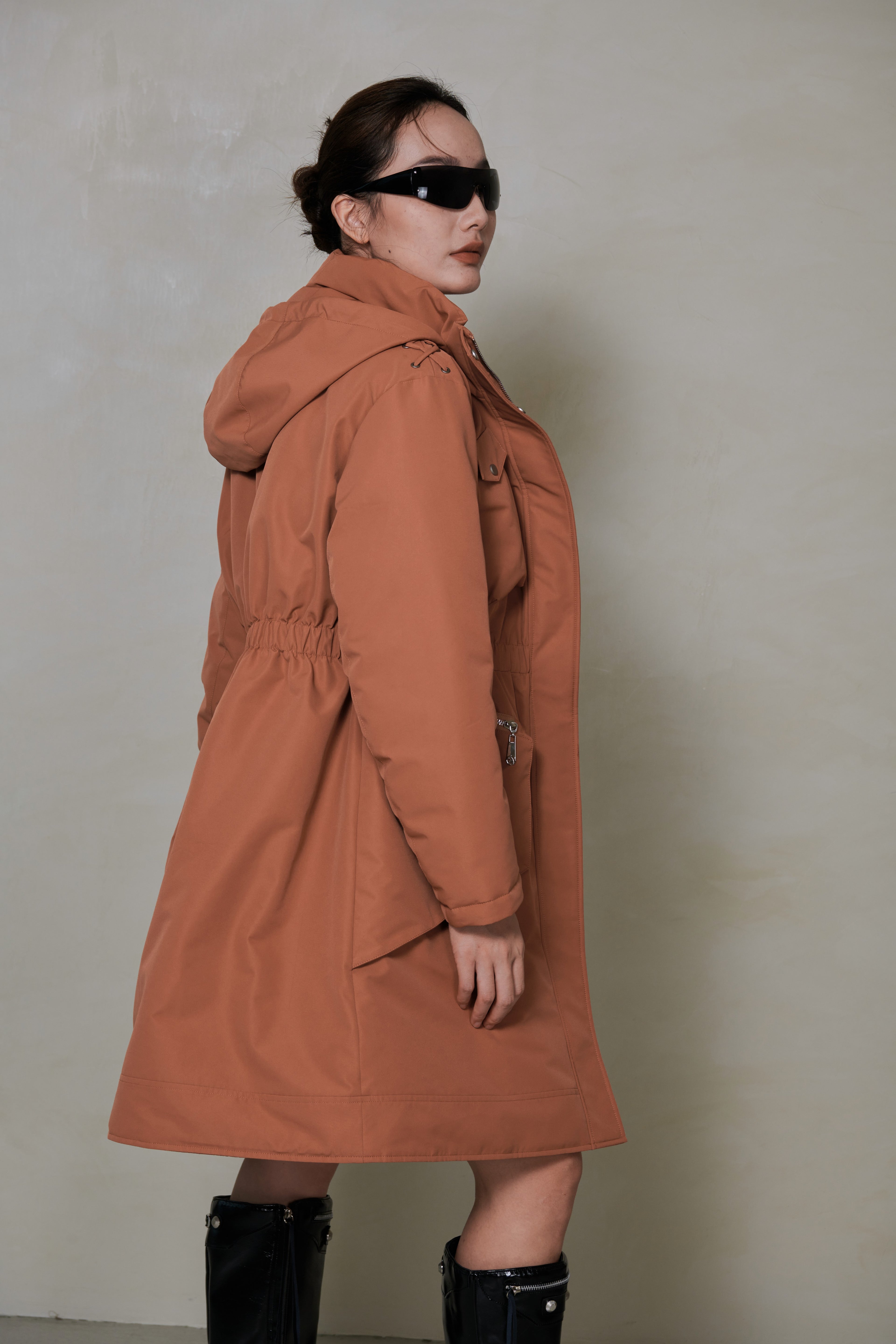 047 LONG DOWN COAT - CLAYSTONE