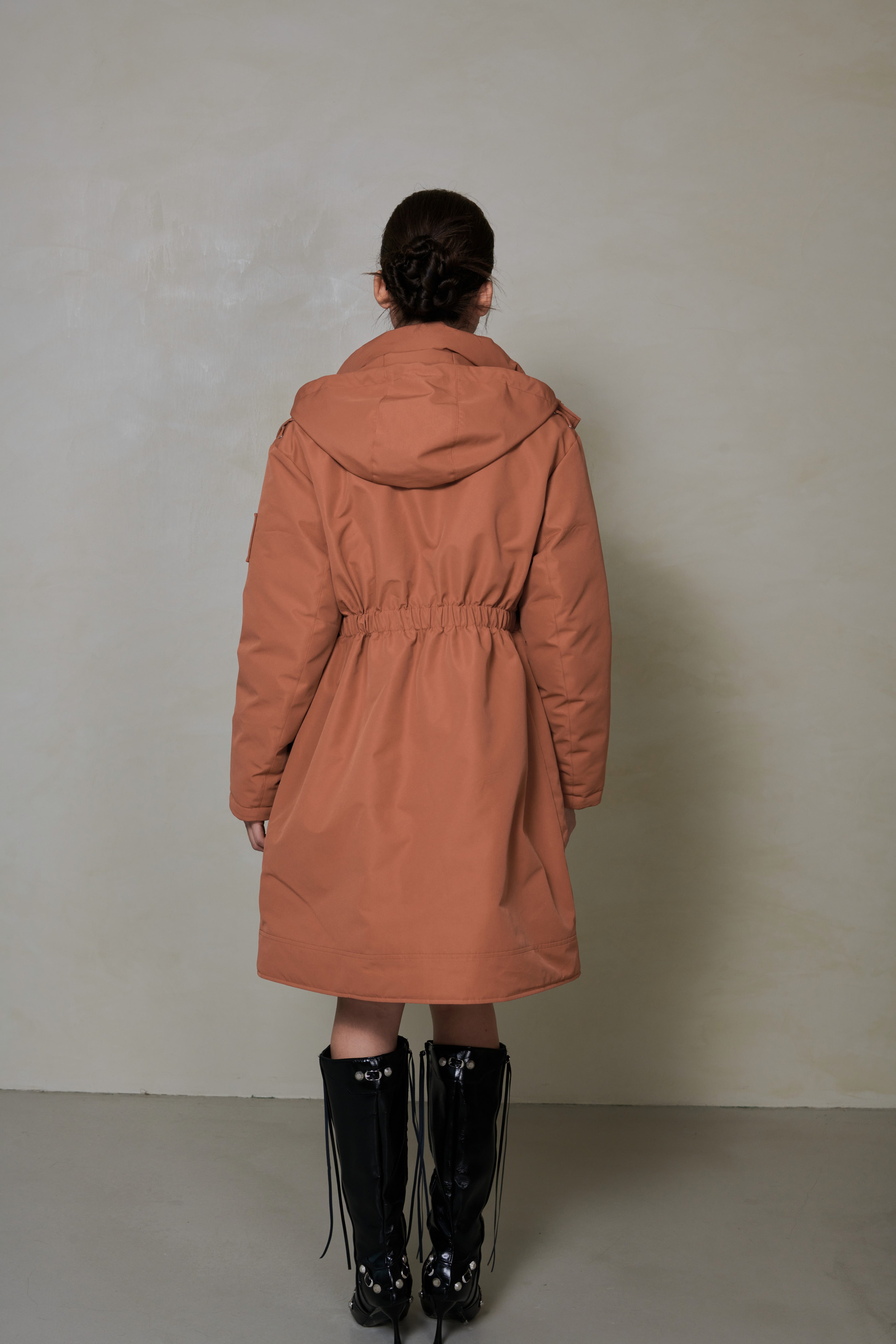 047 LONG DOWN COAT - CLAYSTONE