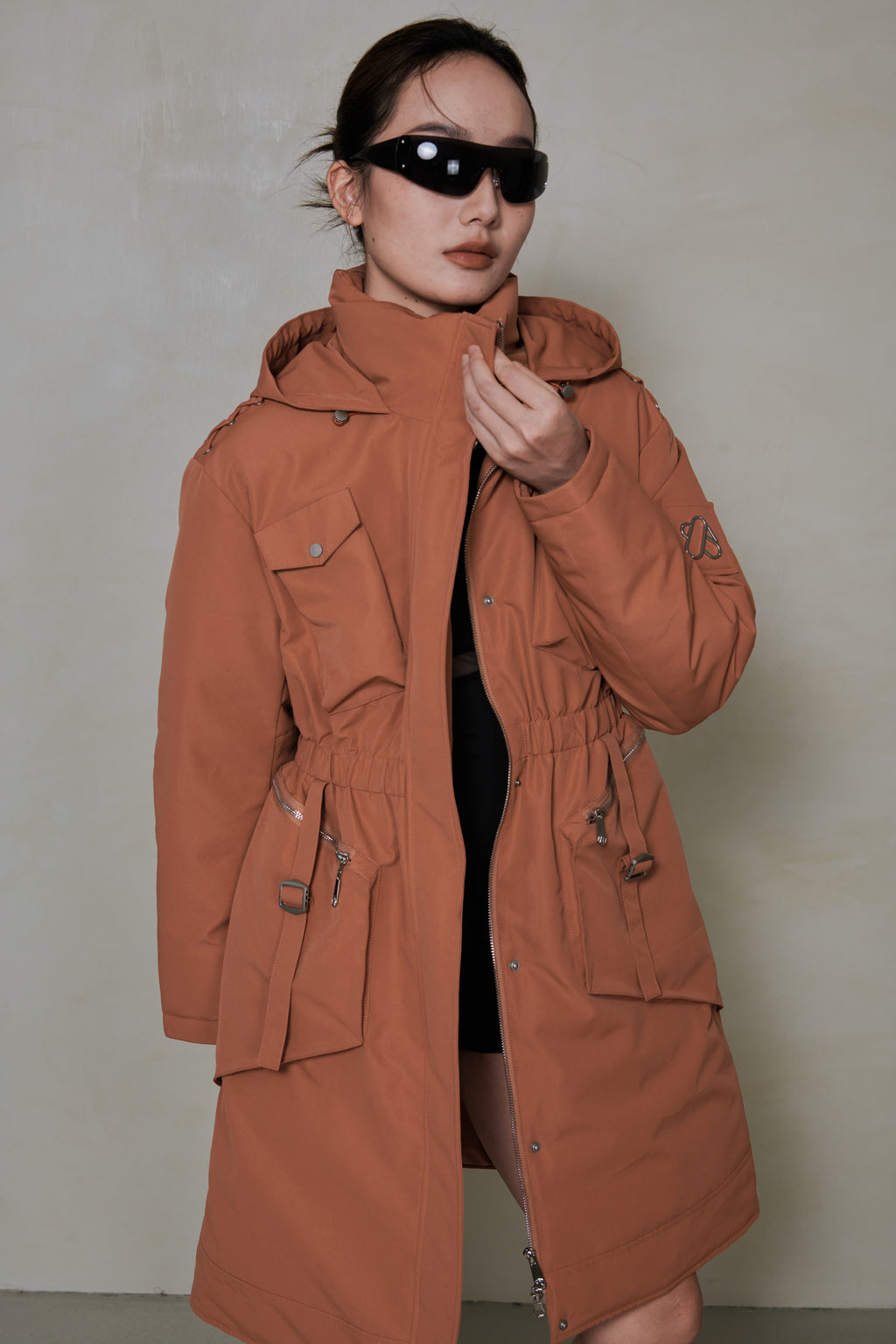 047 LONG DOWN COAT - CLAYSTONE