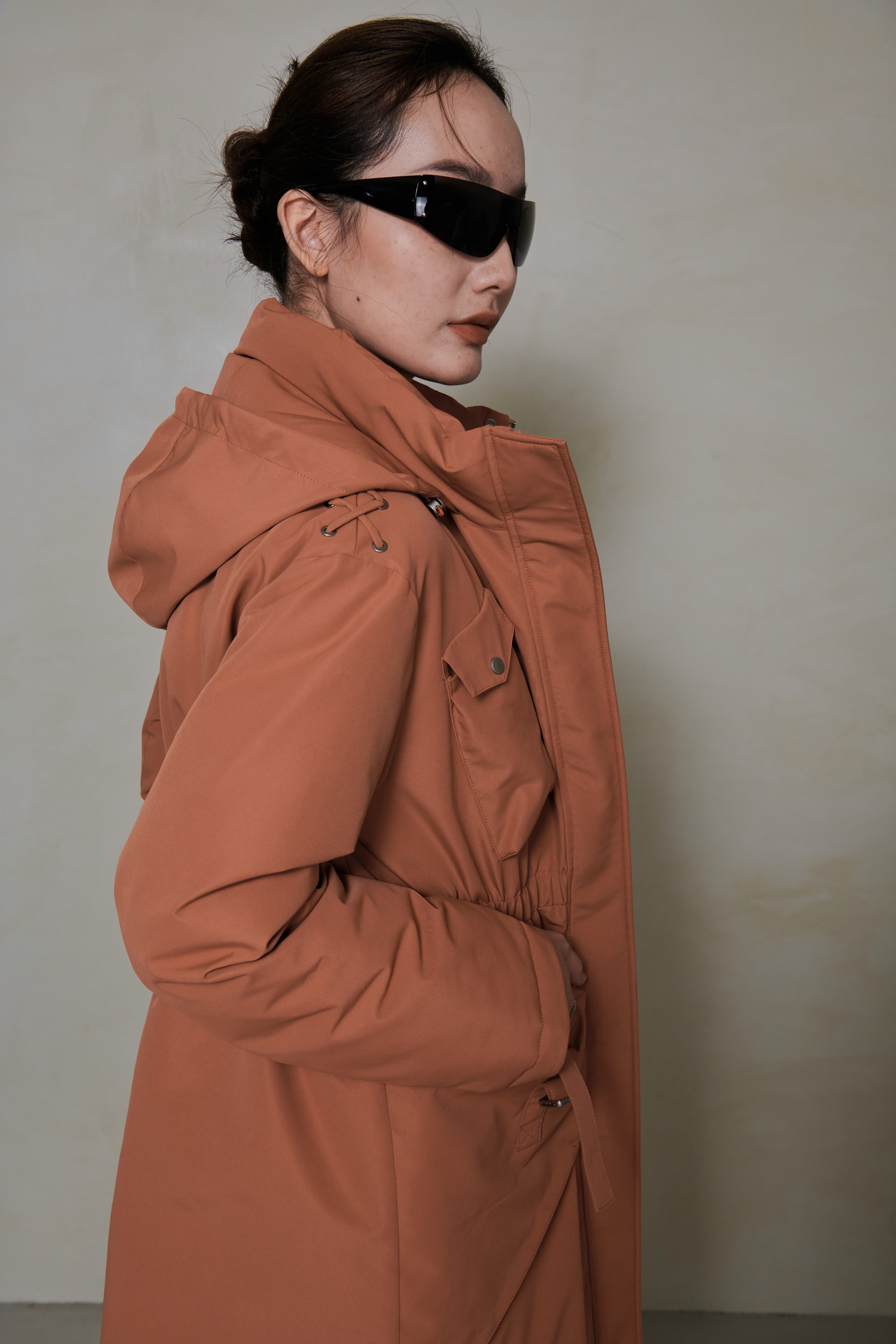 047 LONG DOWN COAT - CLAYSTONE
