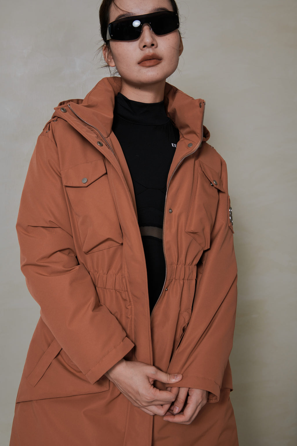 047 LONG DOWN COAT - CLAYSTONE