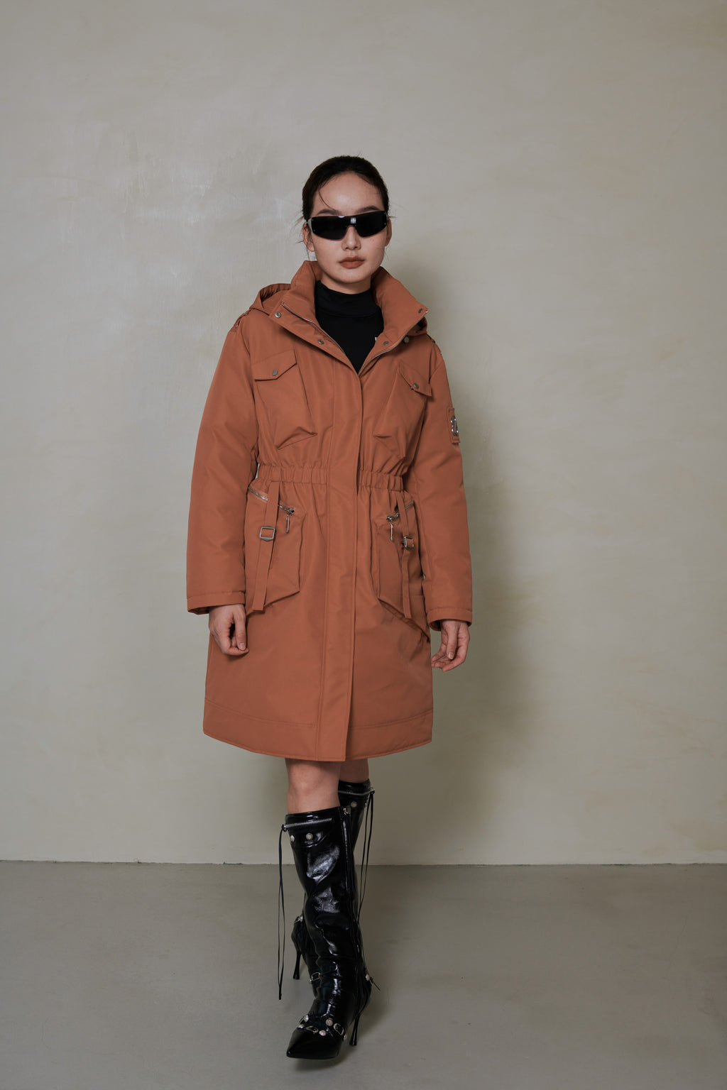 047 LONG DOWN COAT - CLAYSTONE
