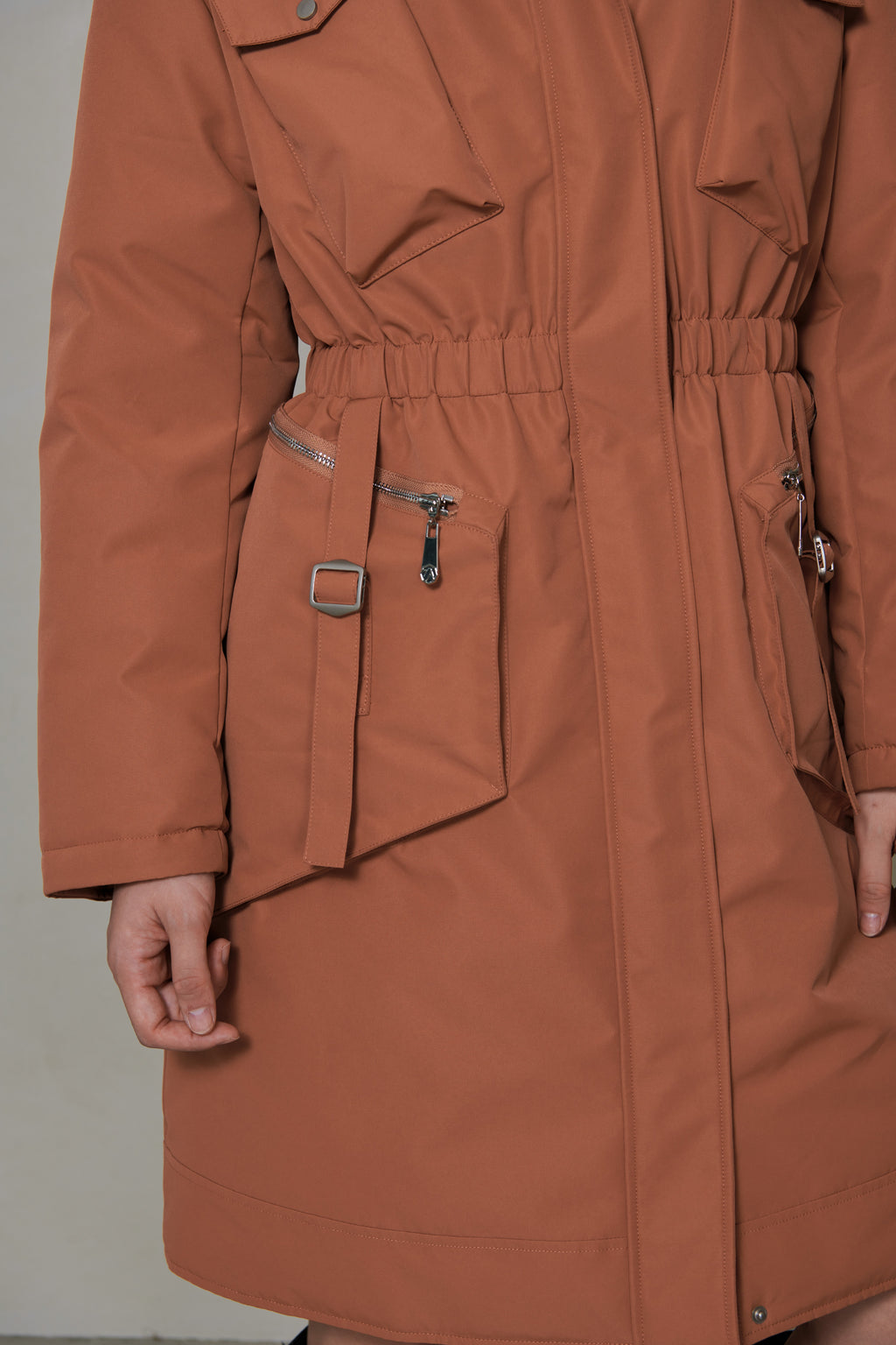 047 LONG DOWN COAT - CLAYSTONE