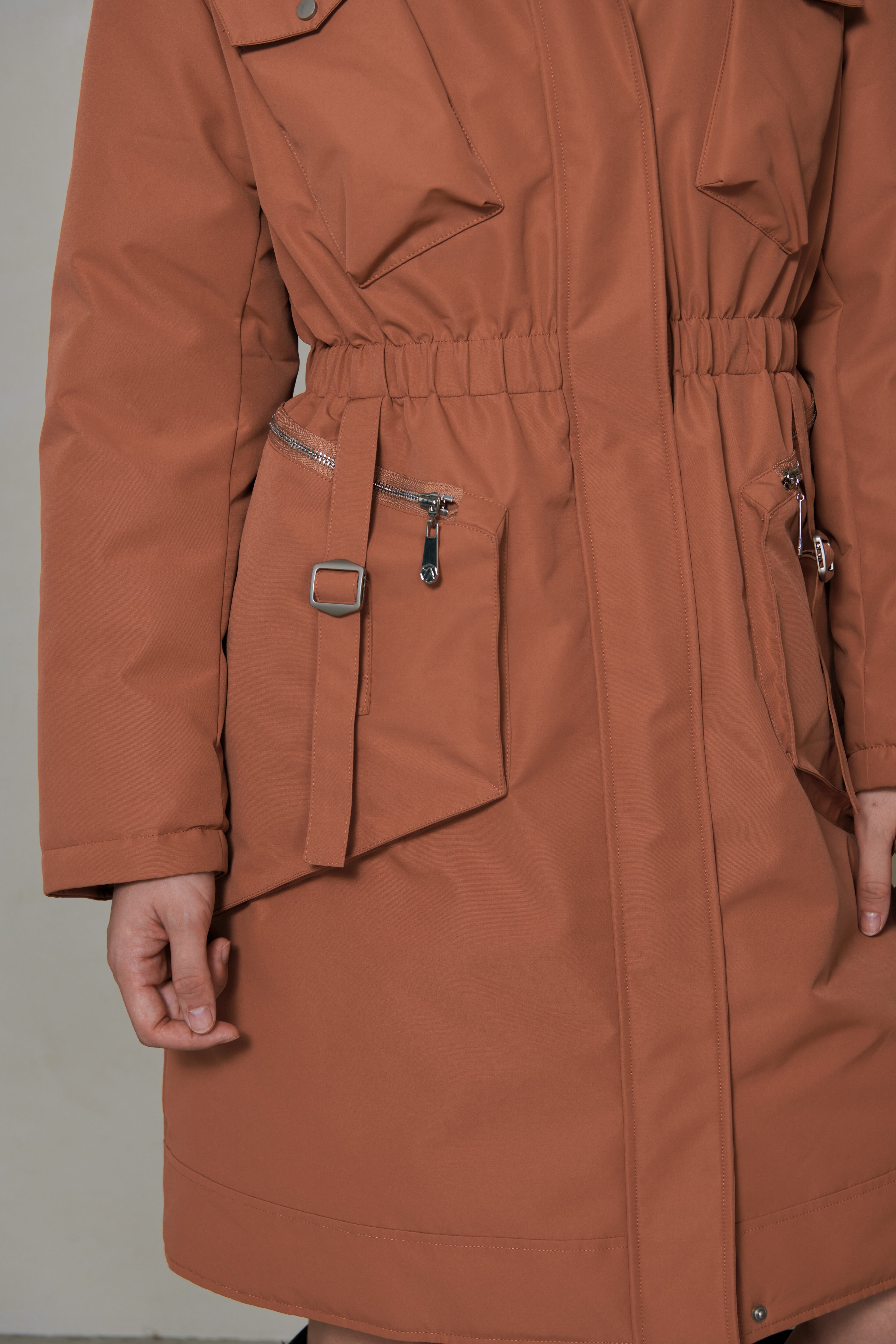 047 LONG DOWN COAT - CLAYSTONE