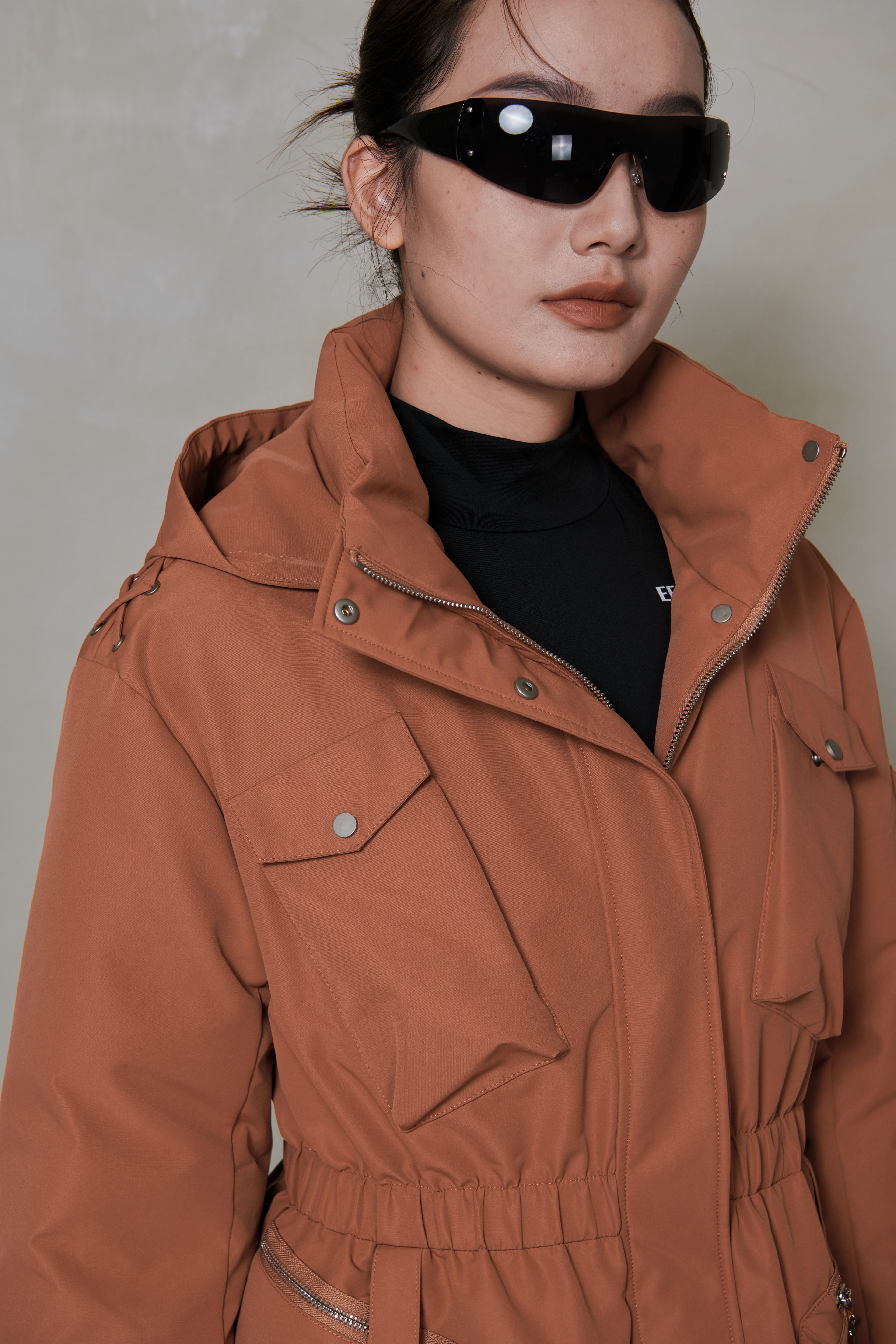 047 LONG DOWN COAT - CLAYSTONE