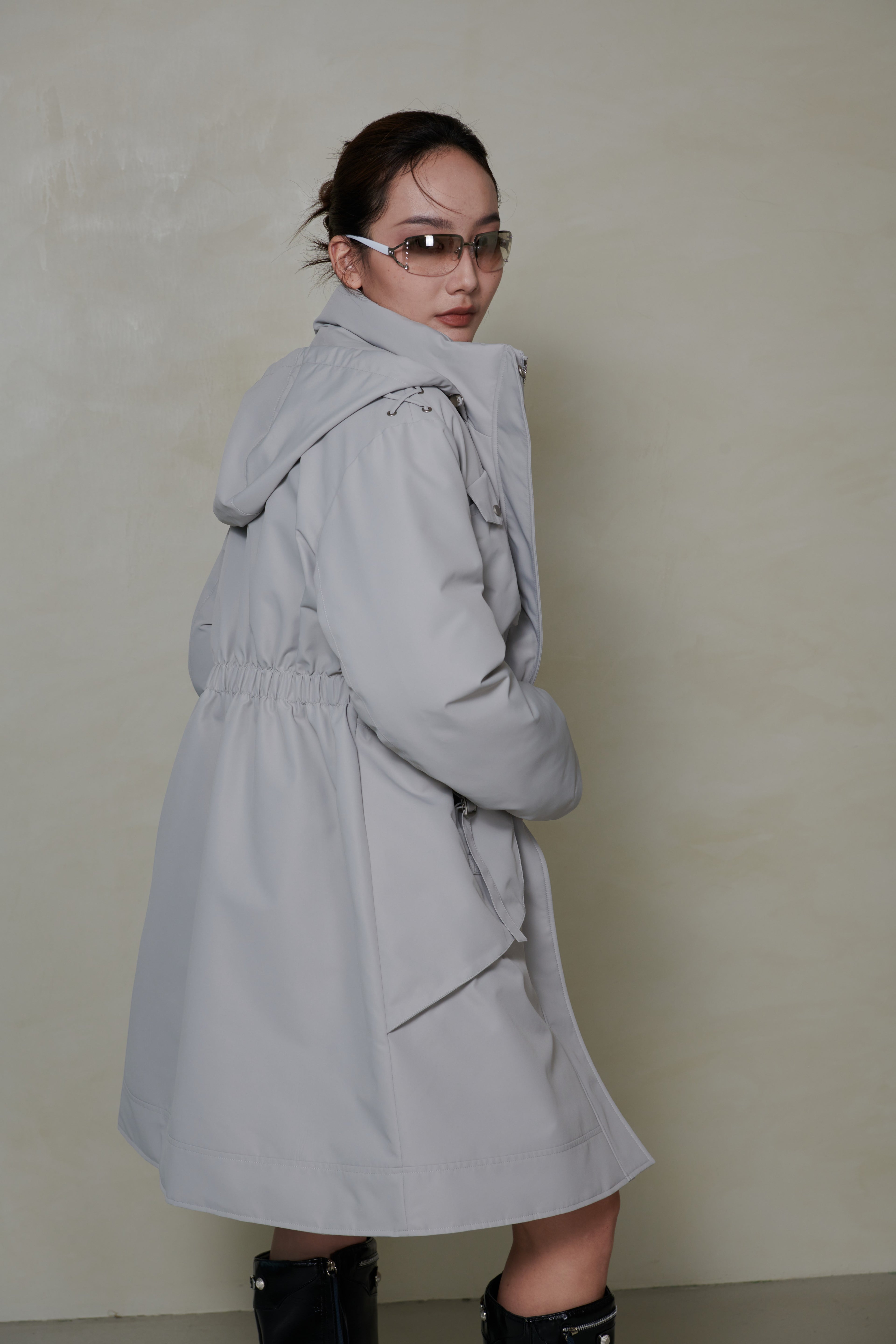 047 LONG DOWN COAT - FOG