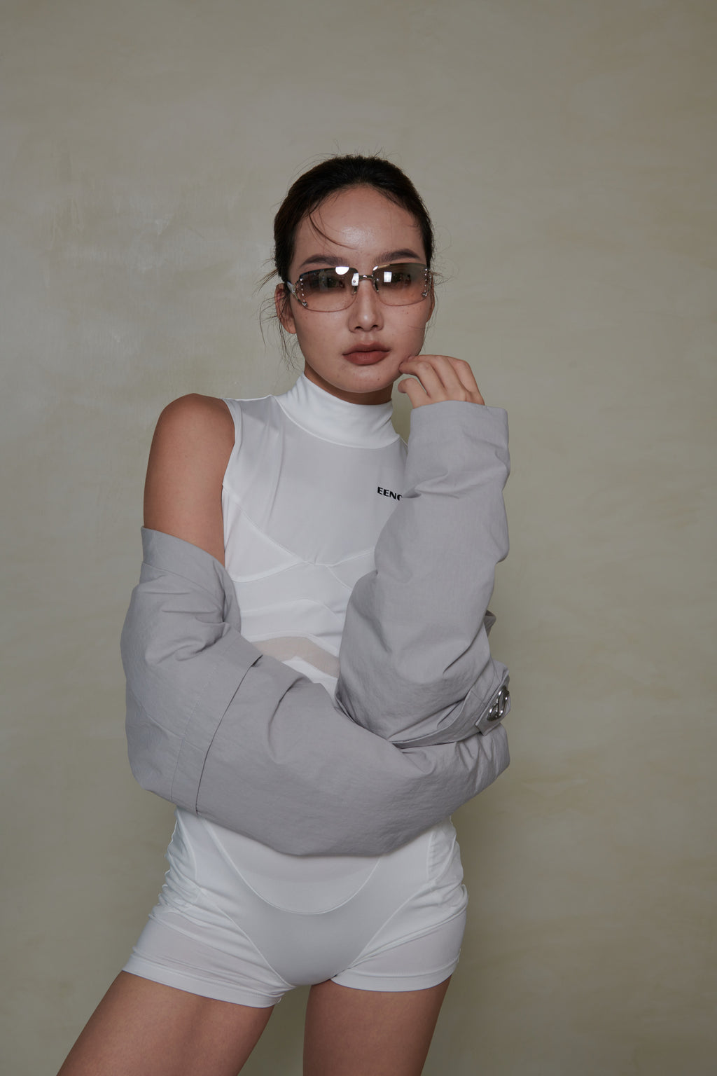 018 SHORT CONVERTIBLE DOWN JACKET - ALLOY