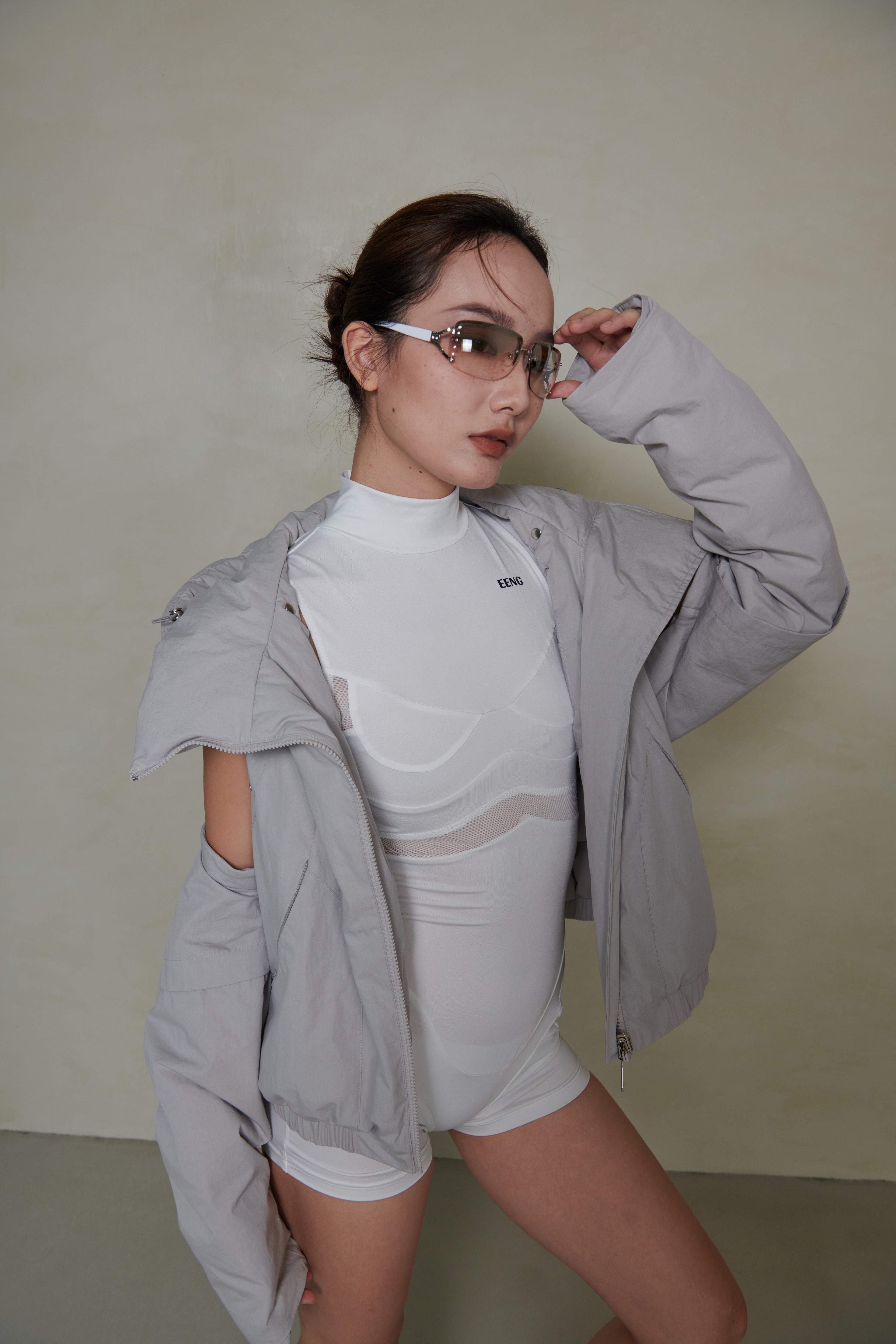 018 SHORT CONVERTIBLE DOWN JACKET - ALLOY