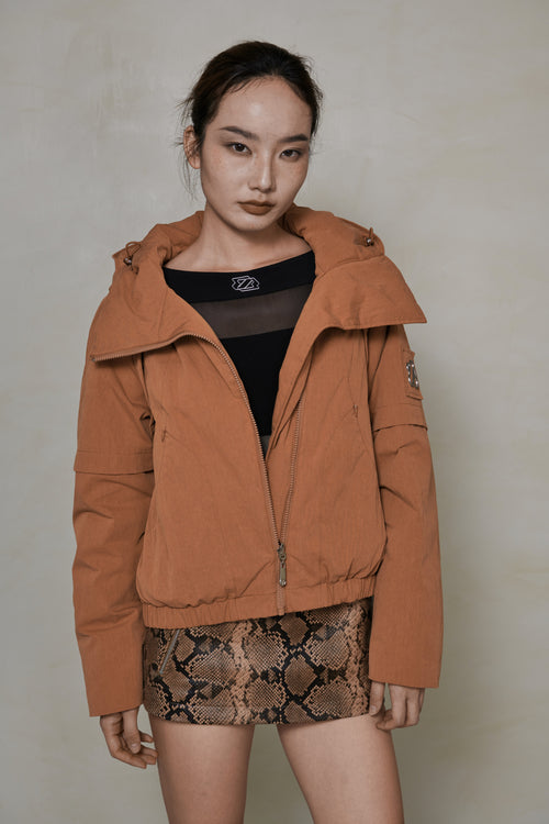 018 SHORT CONVERTIBLE DOWN JACKET - TERRA