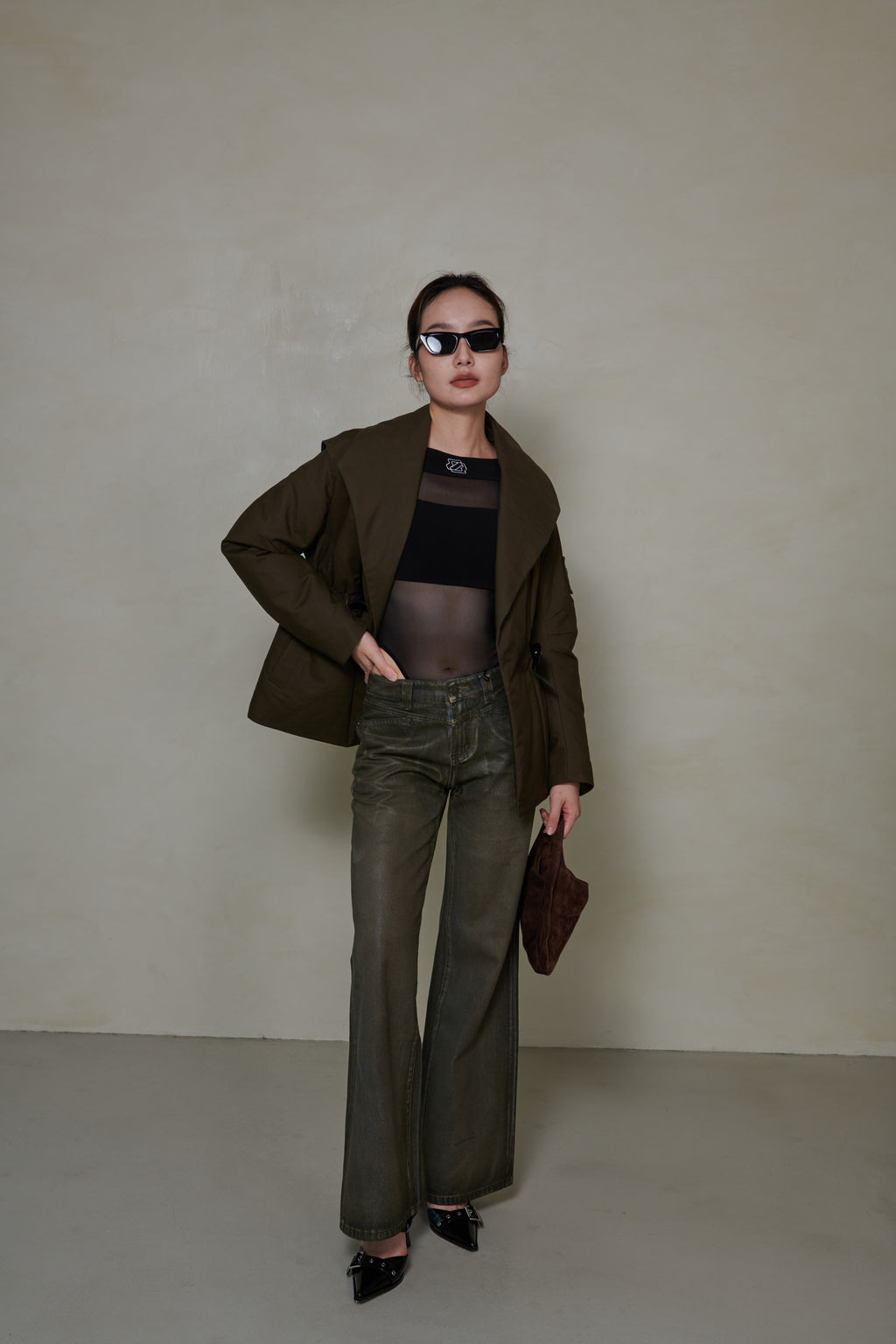 021 SHORT CONVERTIBLE DOWN JACKET - TUNDRA