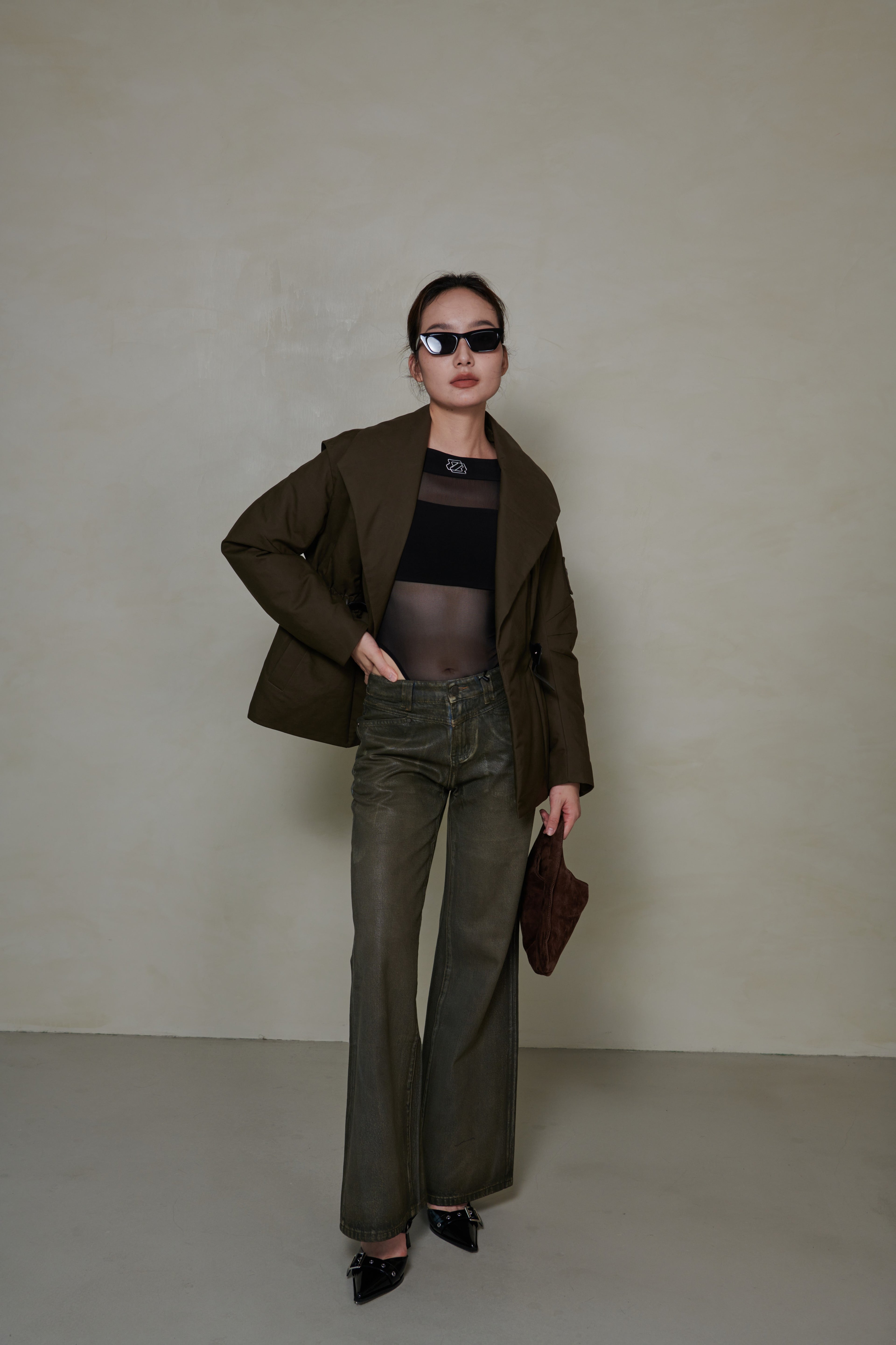 021 SHORT CONVERTIBLE DOWN JACKET - TUNDRA