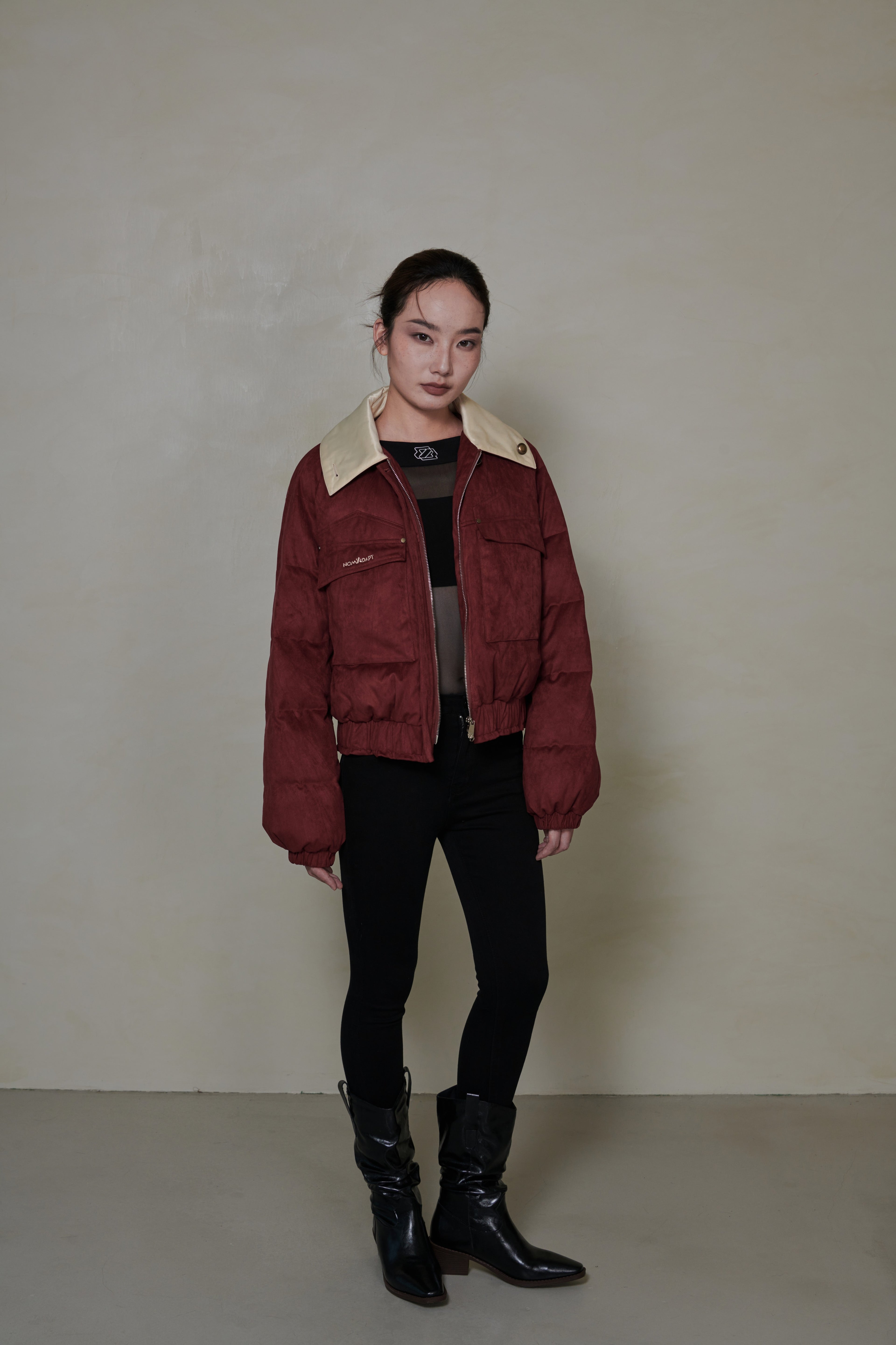033 SHORT DOWN JACKET - BORDEAUX