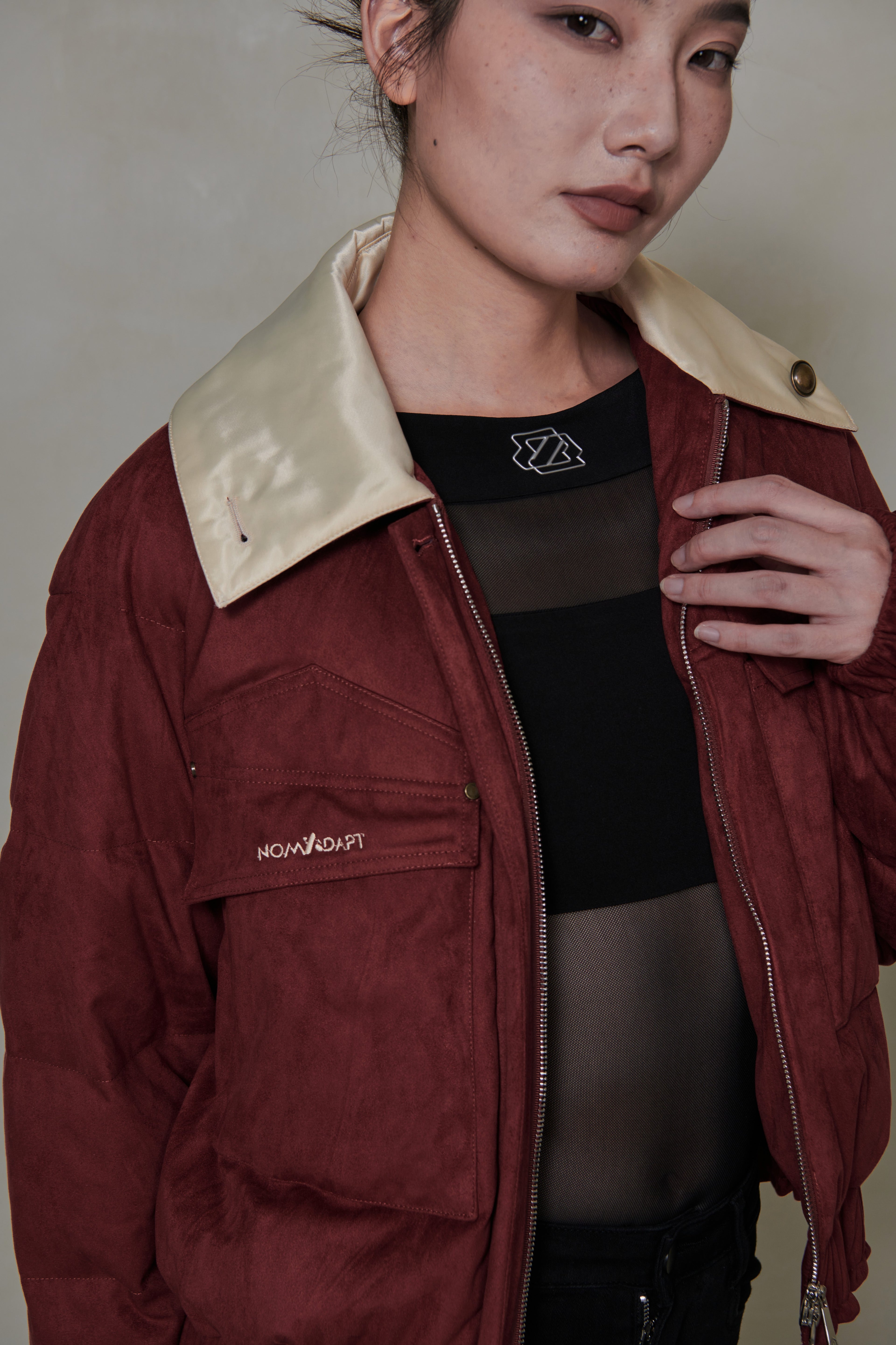 033 SHORT DOWN JACKET - BORDEAUX