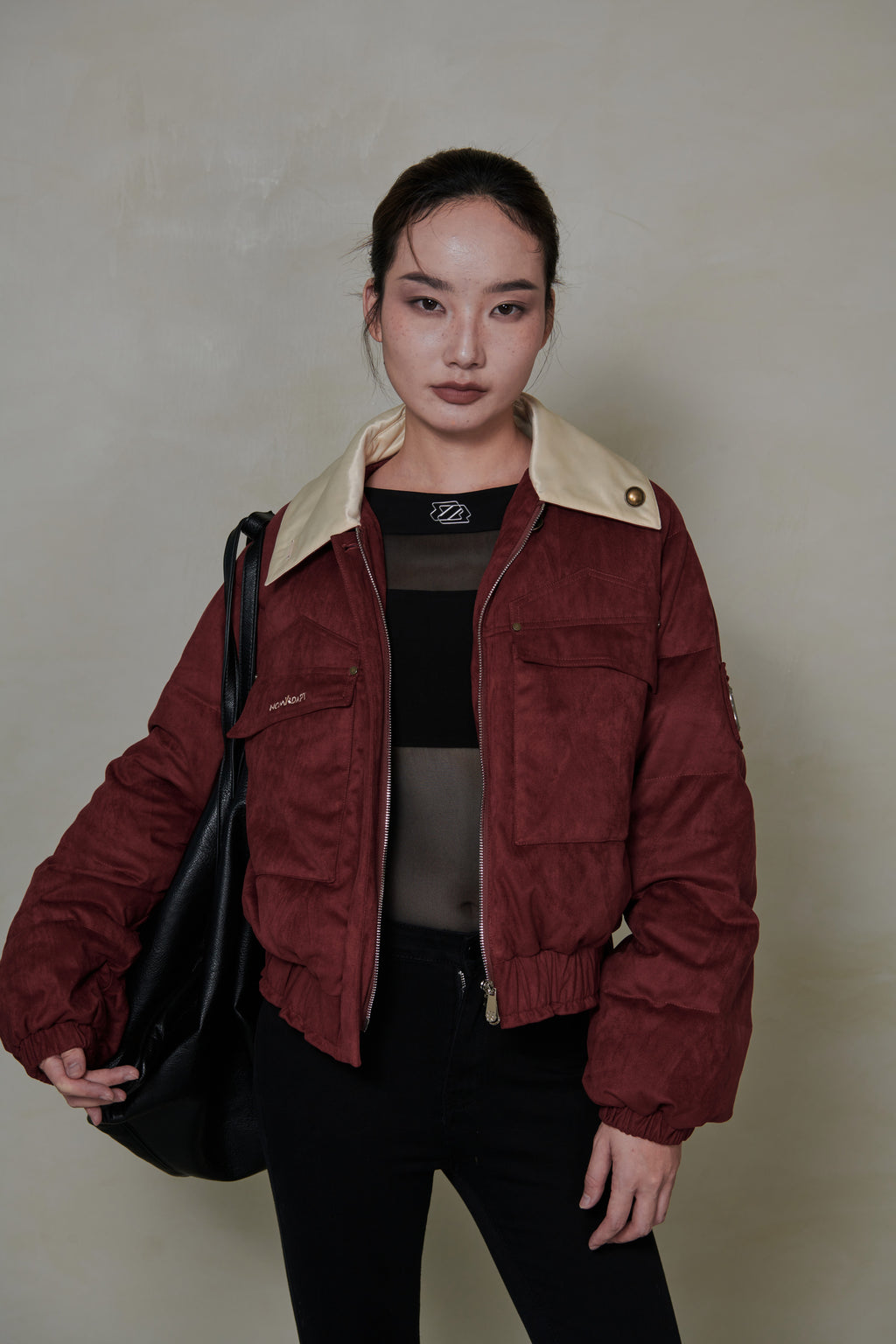 033 SHORT DOWN JACKET - BORDEAUX
