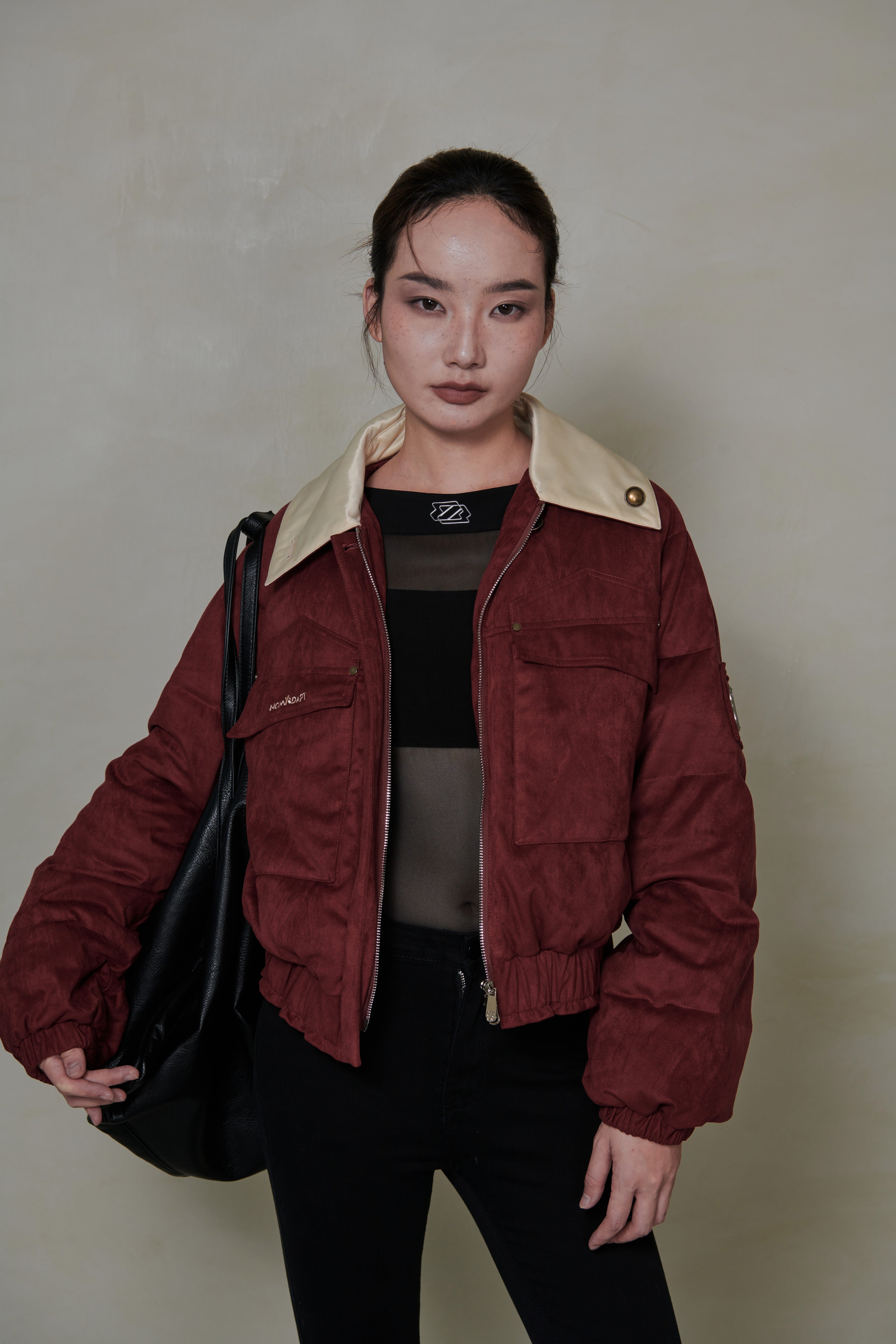 033 SHORT DOWN JACKET - BORDEAUX