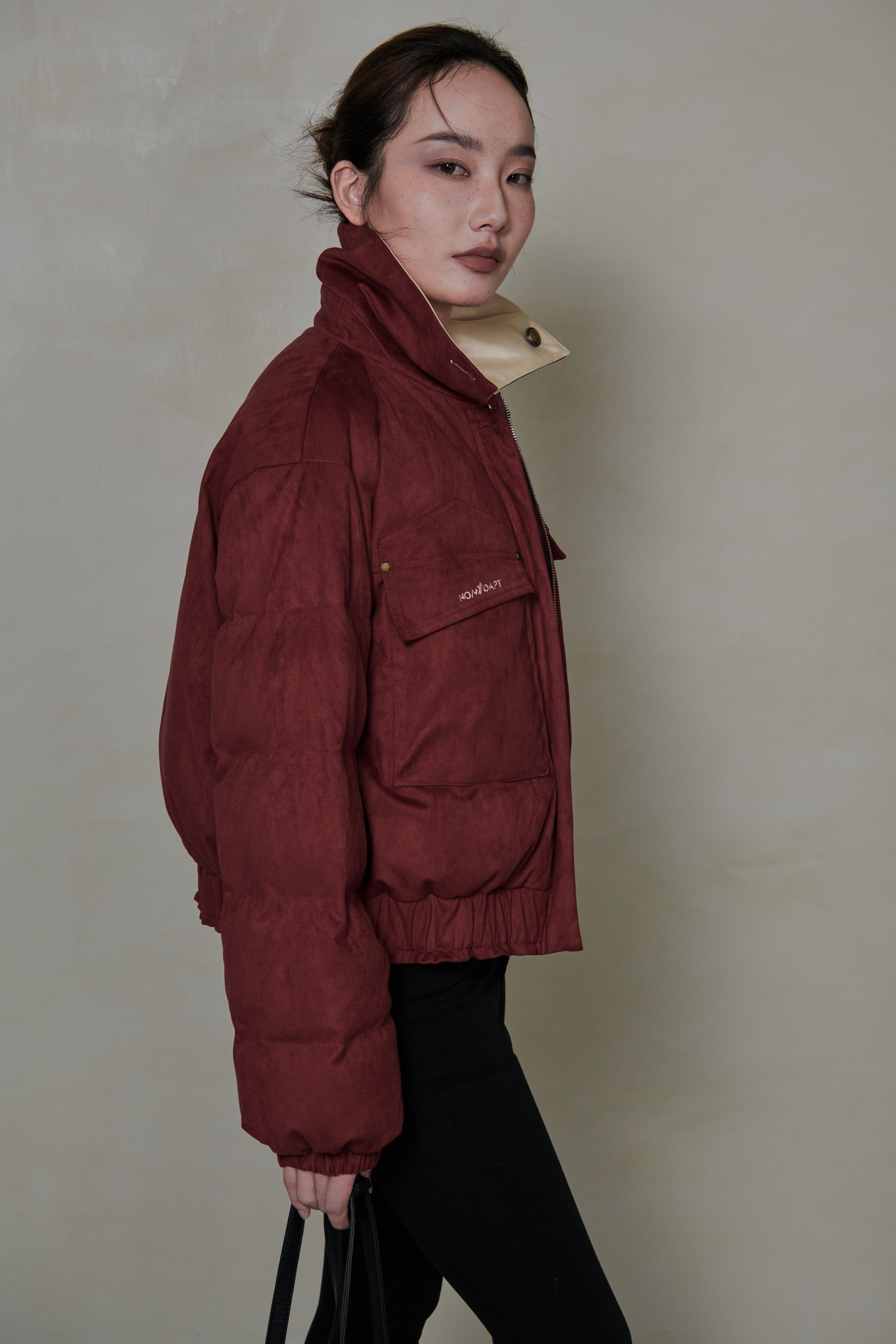 033 SHORT DOWN JACKET - BORDEAUX