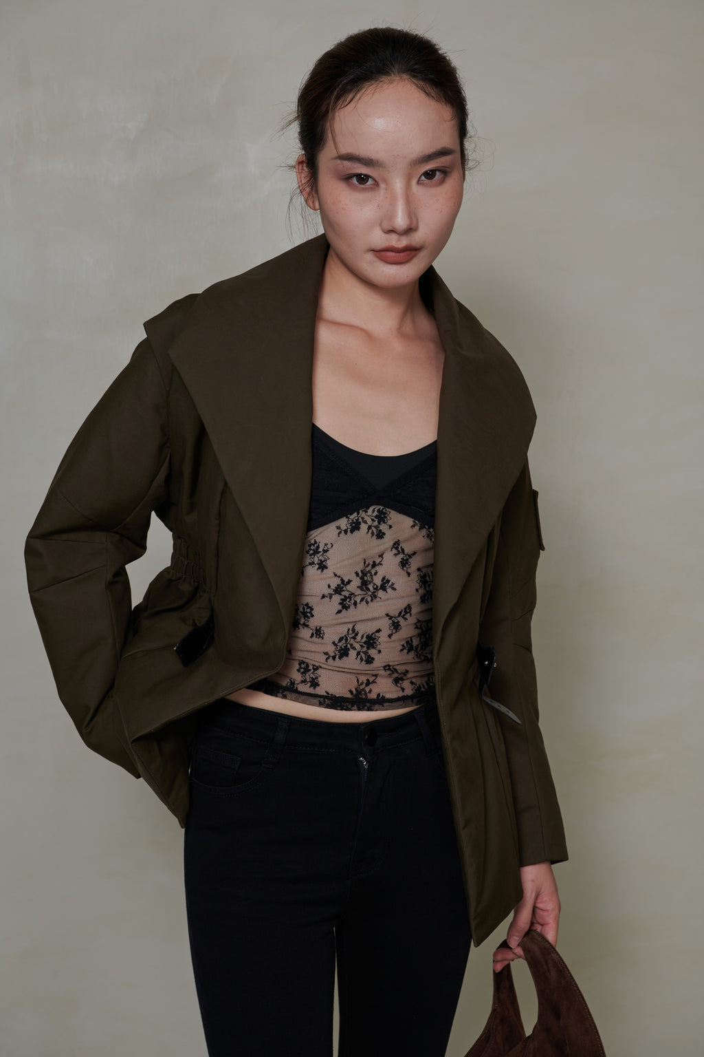 021 SHORT CONVERTIBLE DOWN JACKET - TUNDRA