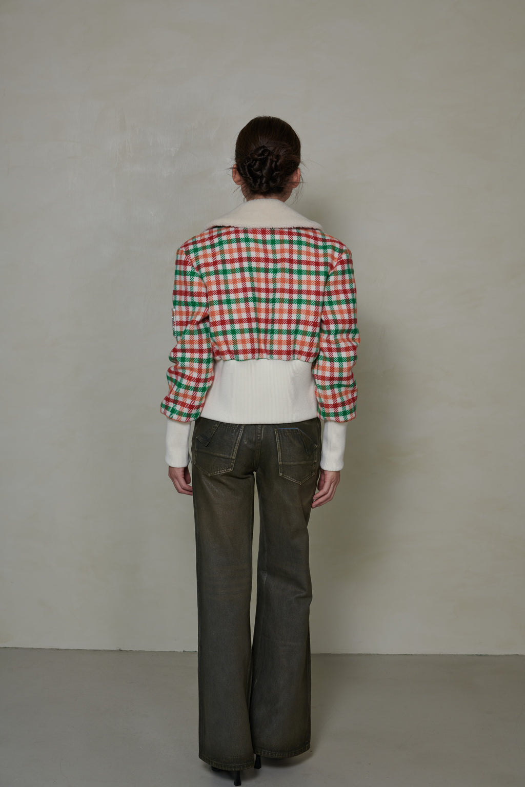 037 SHORT DOWN JACKET - TARTAN