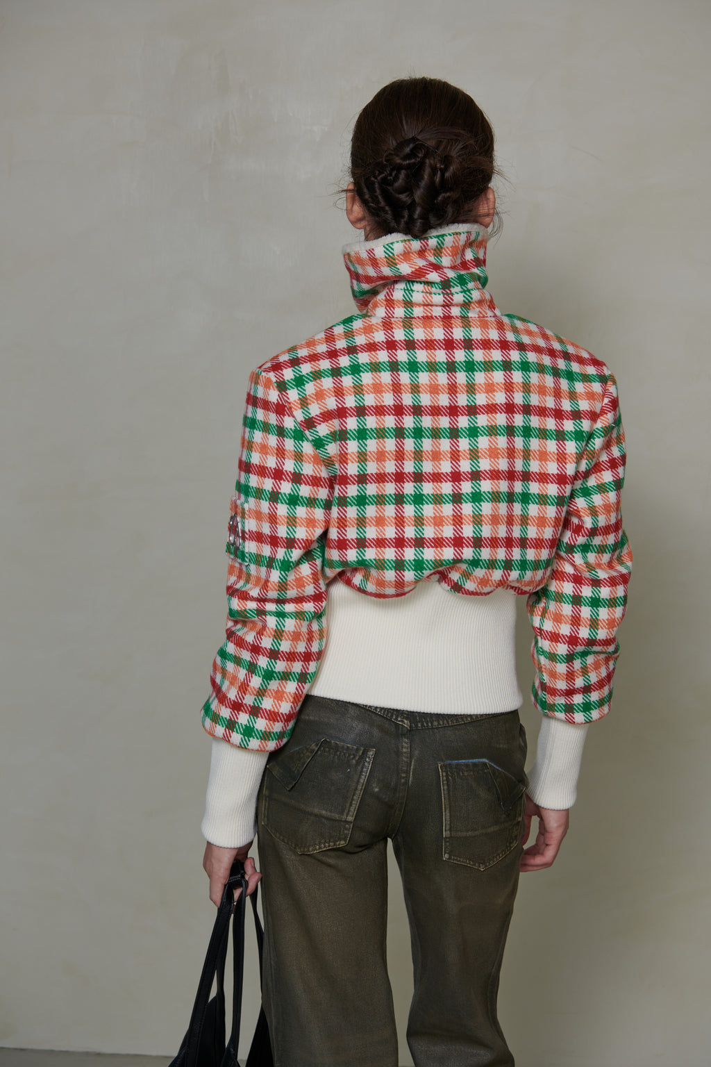 037 SHORT DOWN JACKET - TARTAN