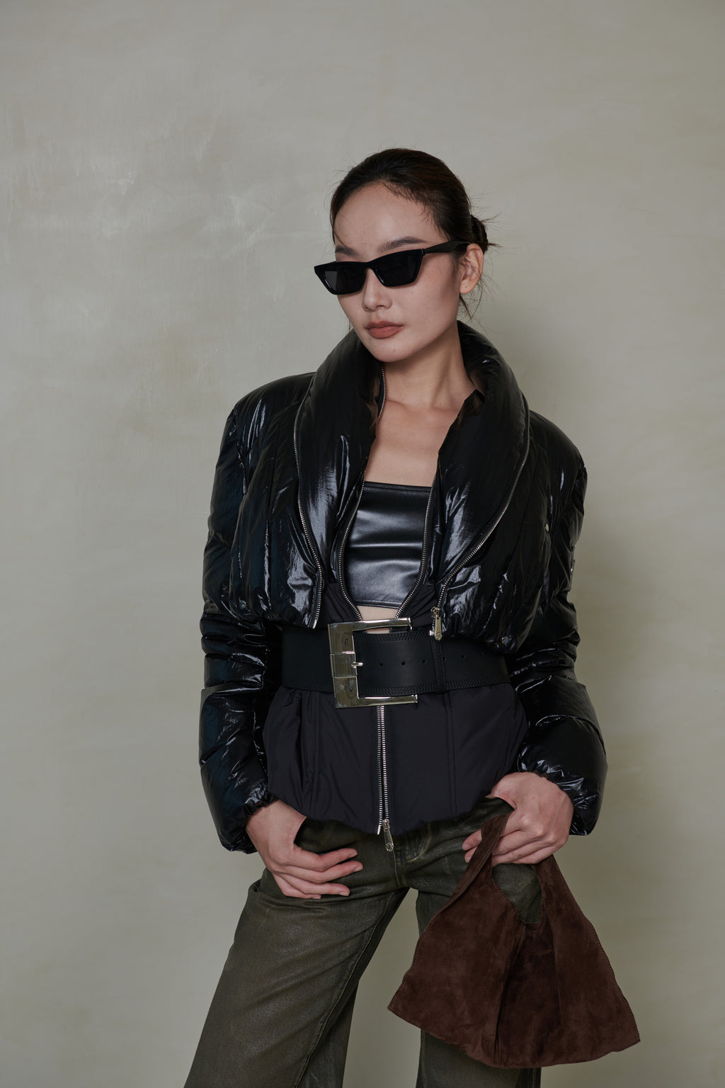 020 SHORT DOWN JACKET - OBISIDIAN