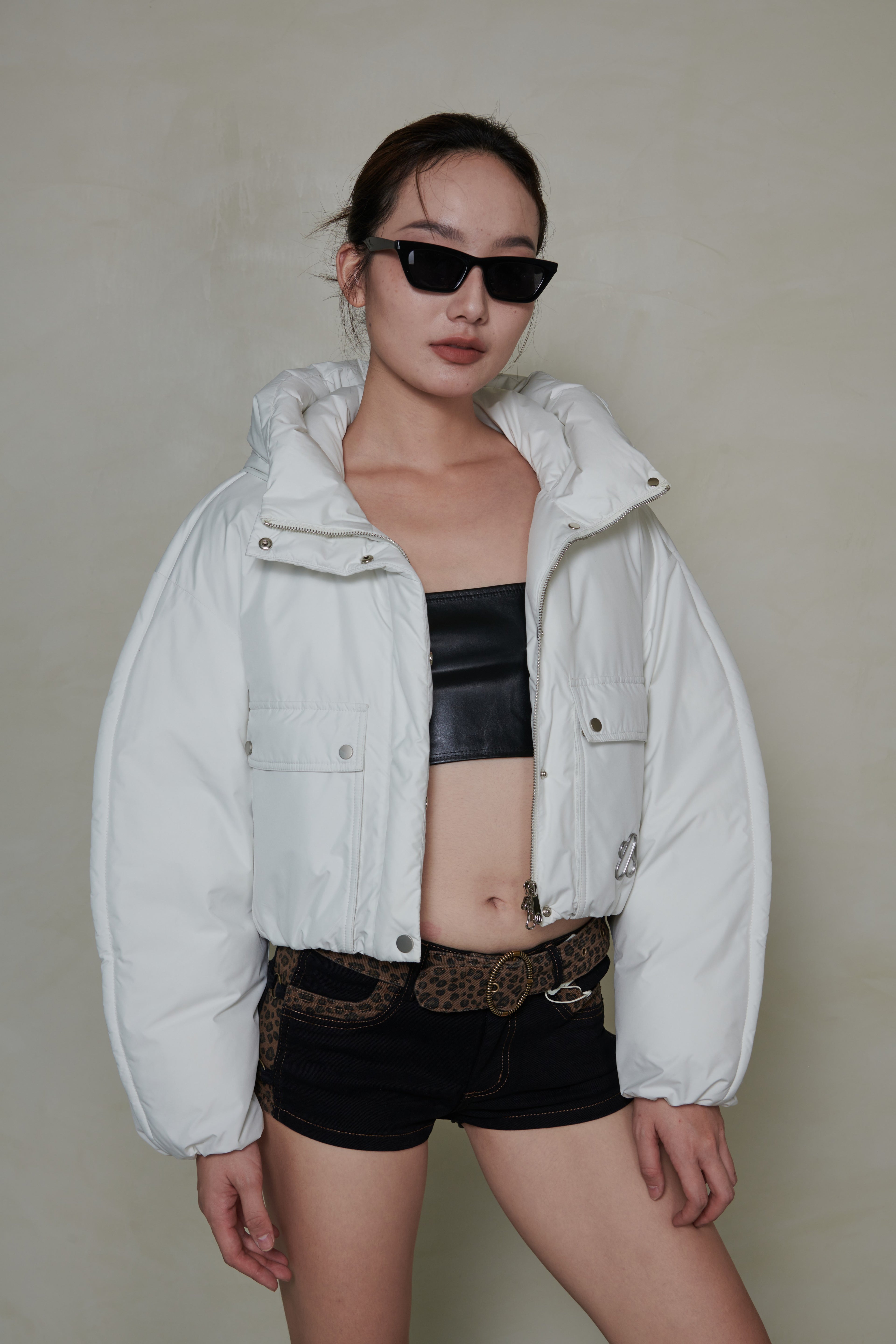 029 SHORT DOWN JACKET - GLACIER