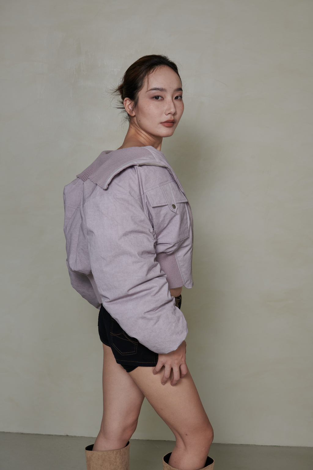 030 SHORT DOWN JACKET - MAUVE