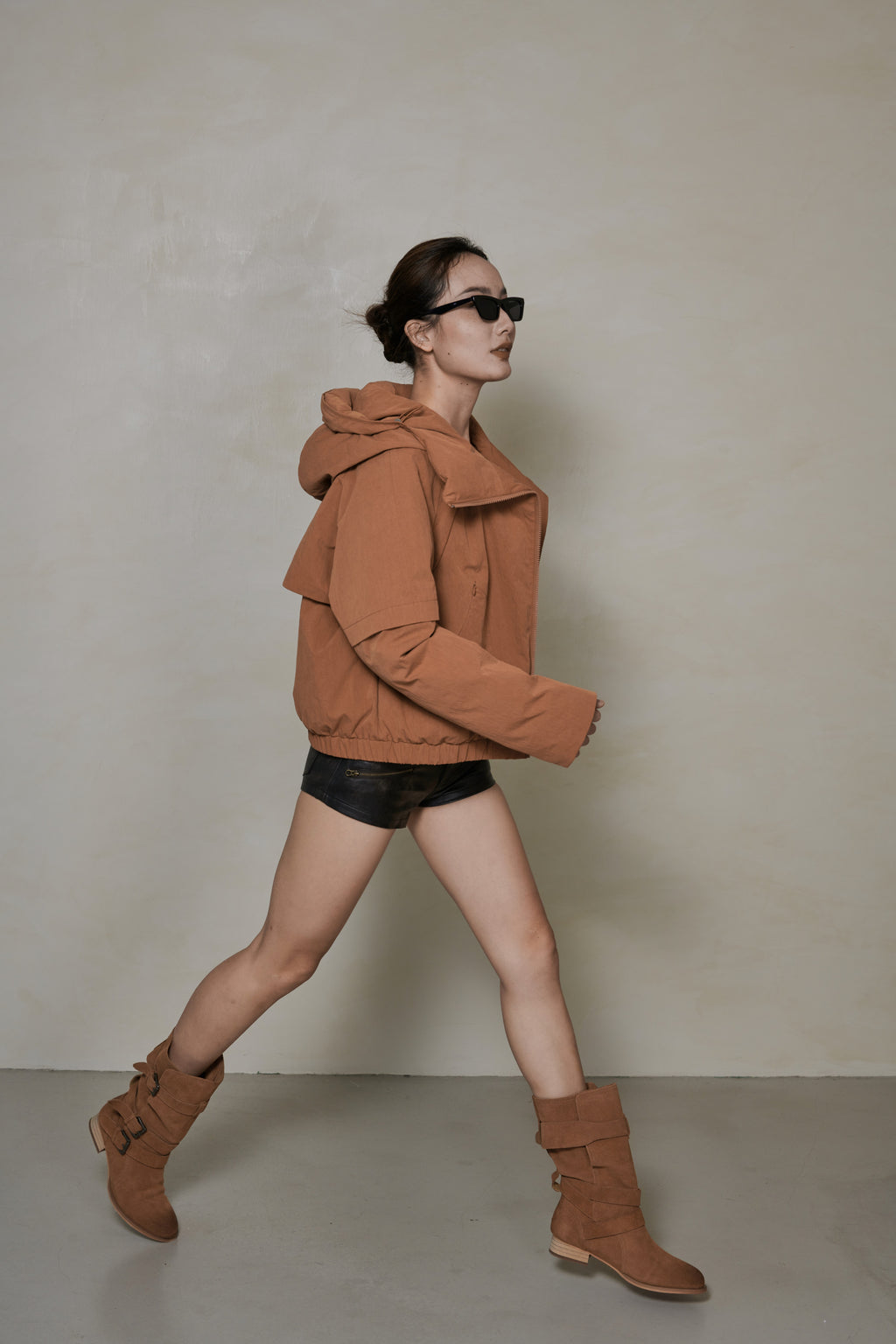 018 SHORT CONVERTIBLE DOWN JACKET - TERRA