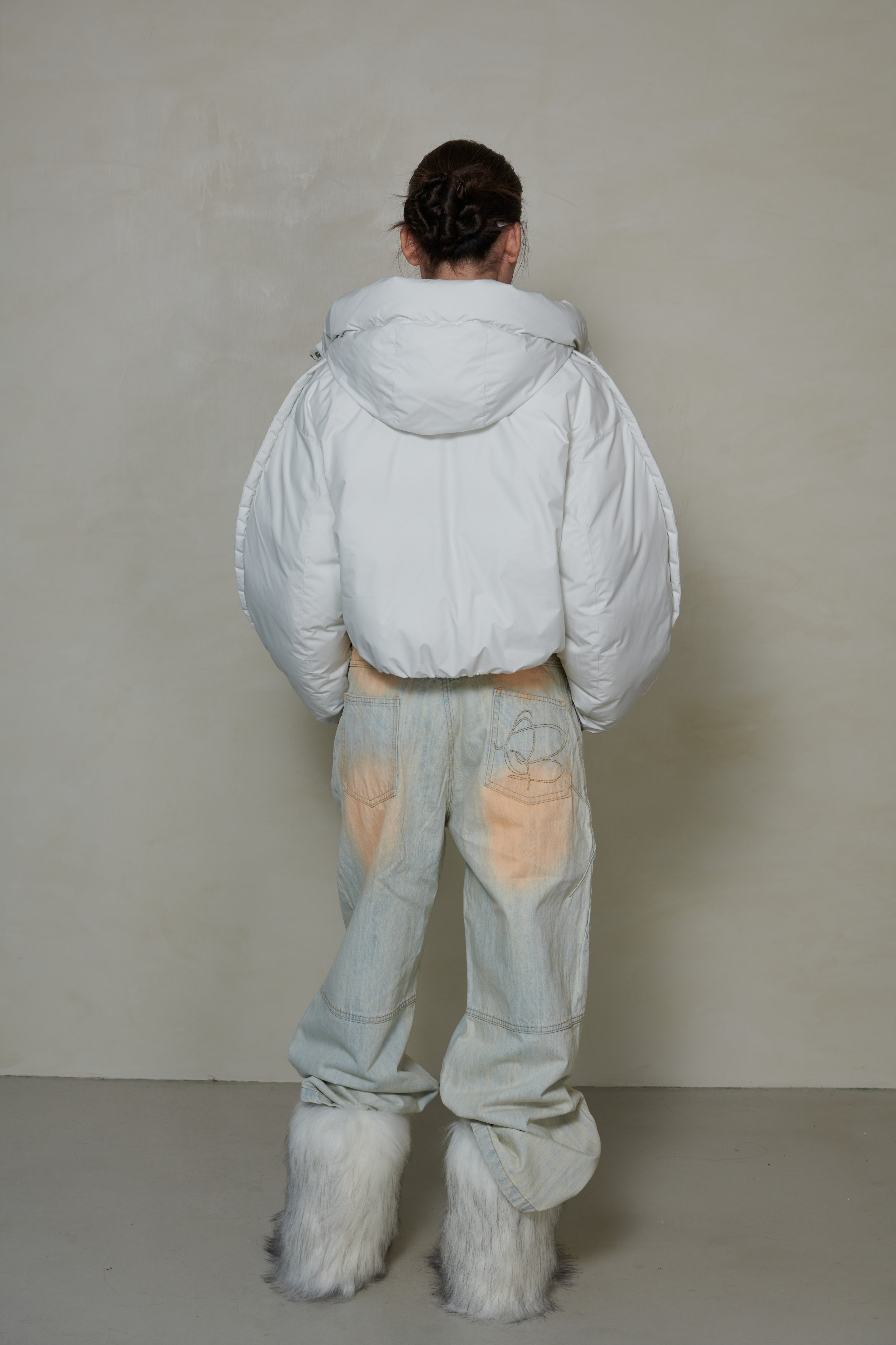 029 SHORT DOWN JACKET - GLACIER