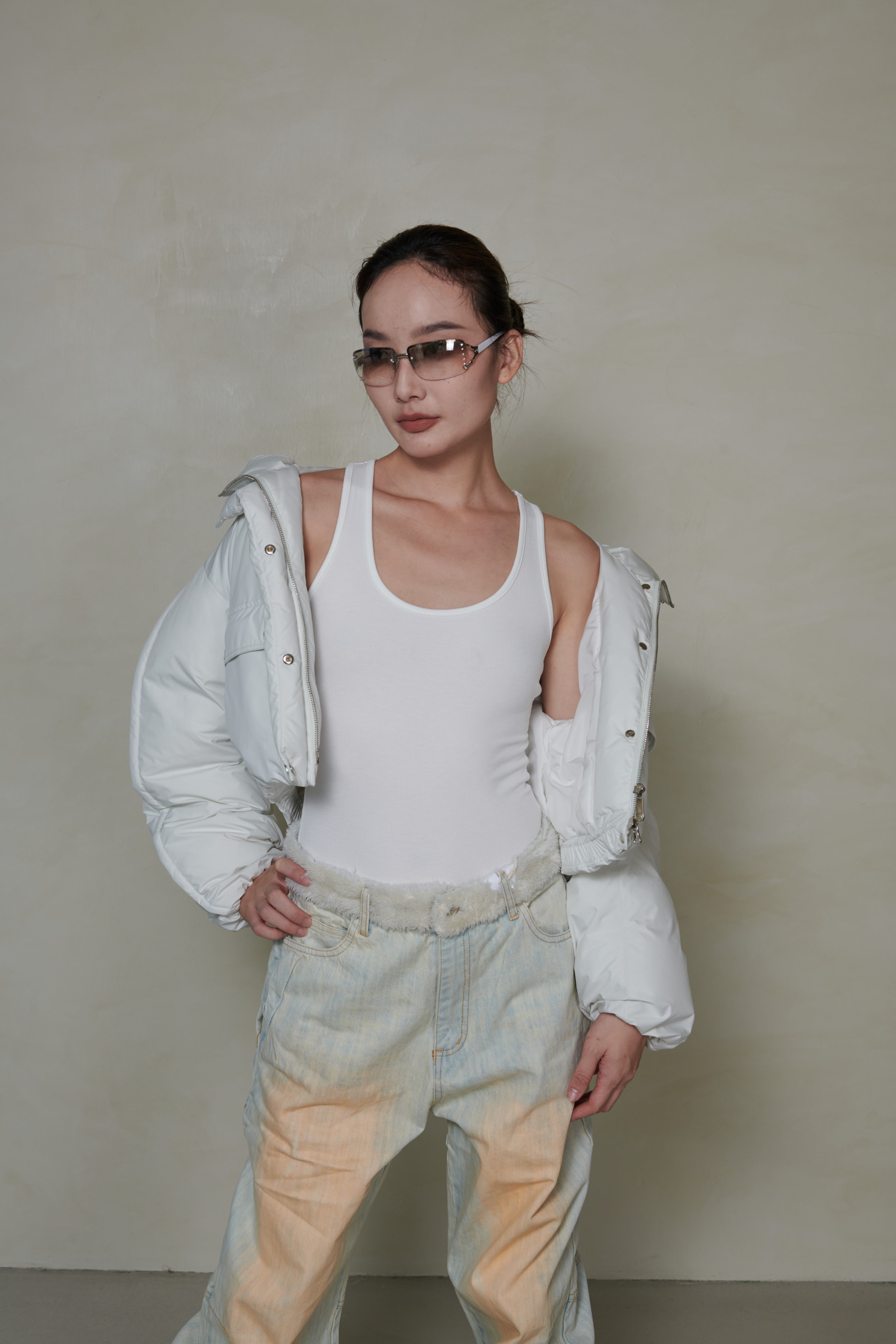 029 SHORT DOWN JACKET - GLACIER