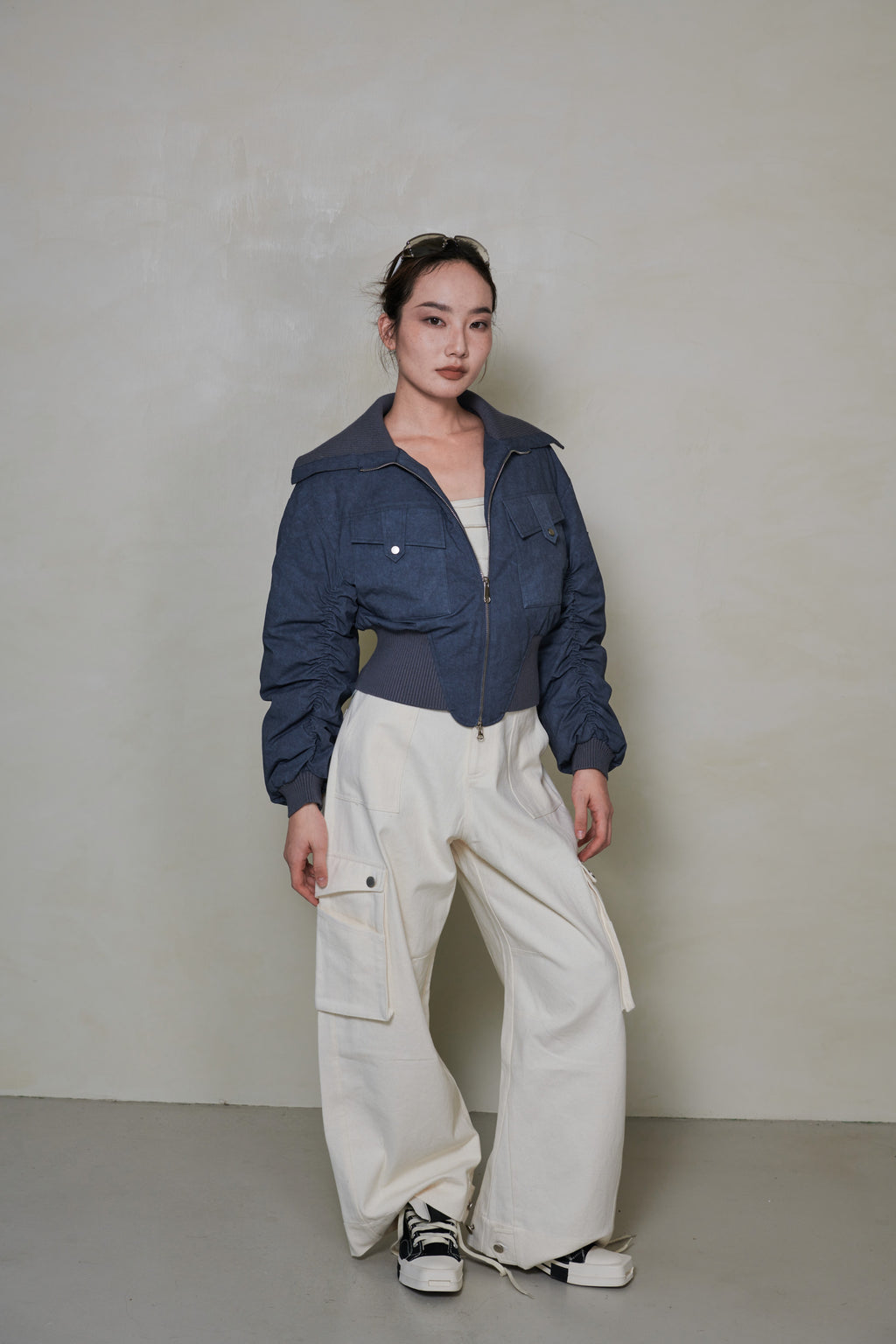 030 SHORT DOWN JACKET - SLATE