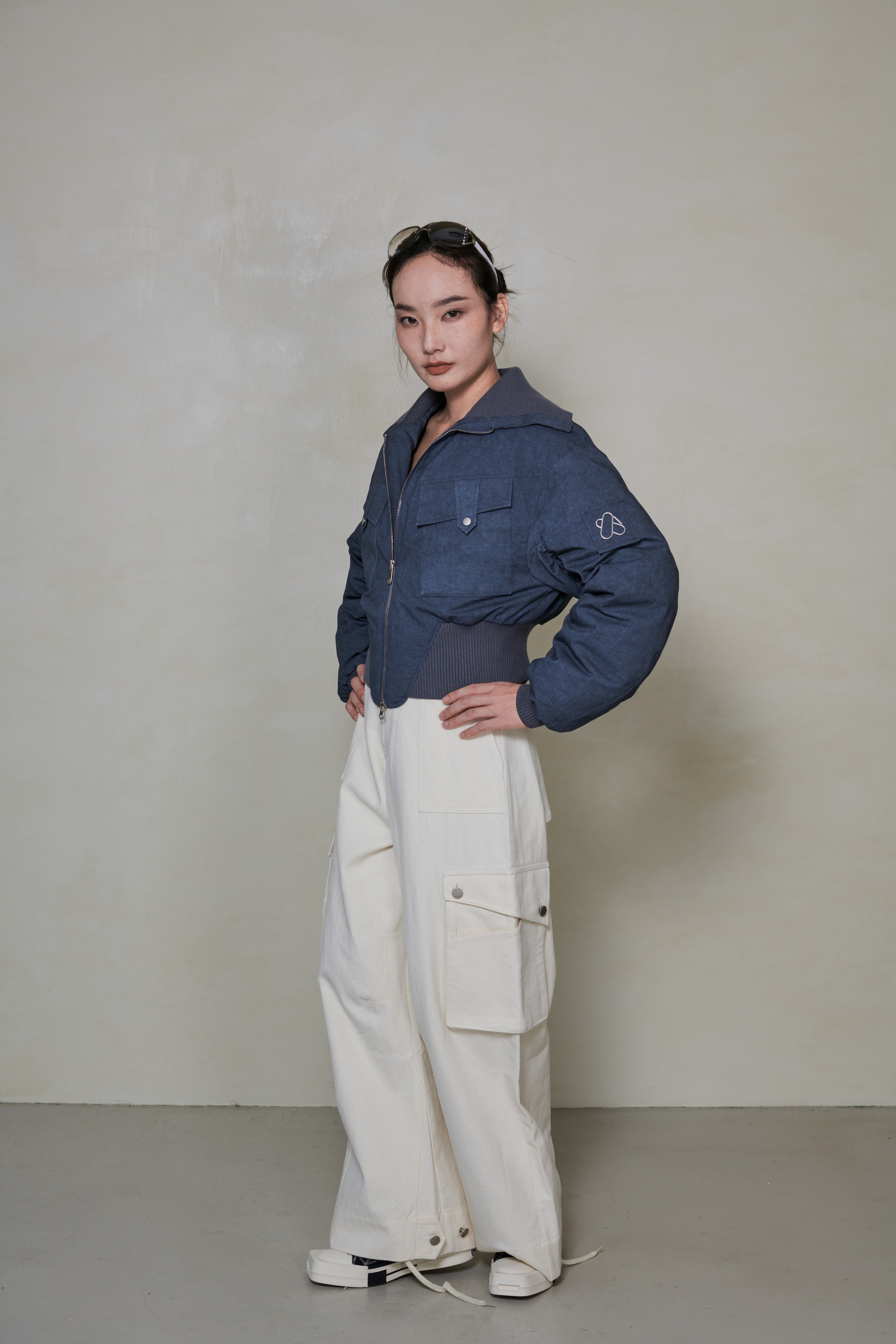 030 SHORT DOWN JACKET - SLATE